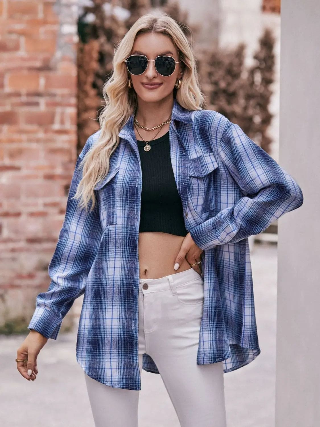 Stylish Plaid Dropped Shoulder Longline Shirt for Men & Women | Casual Oversized Flannel Shirt | Perfect for Fall Layering, Streetwear Outfits and Cozy Loungewear