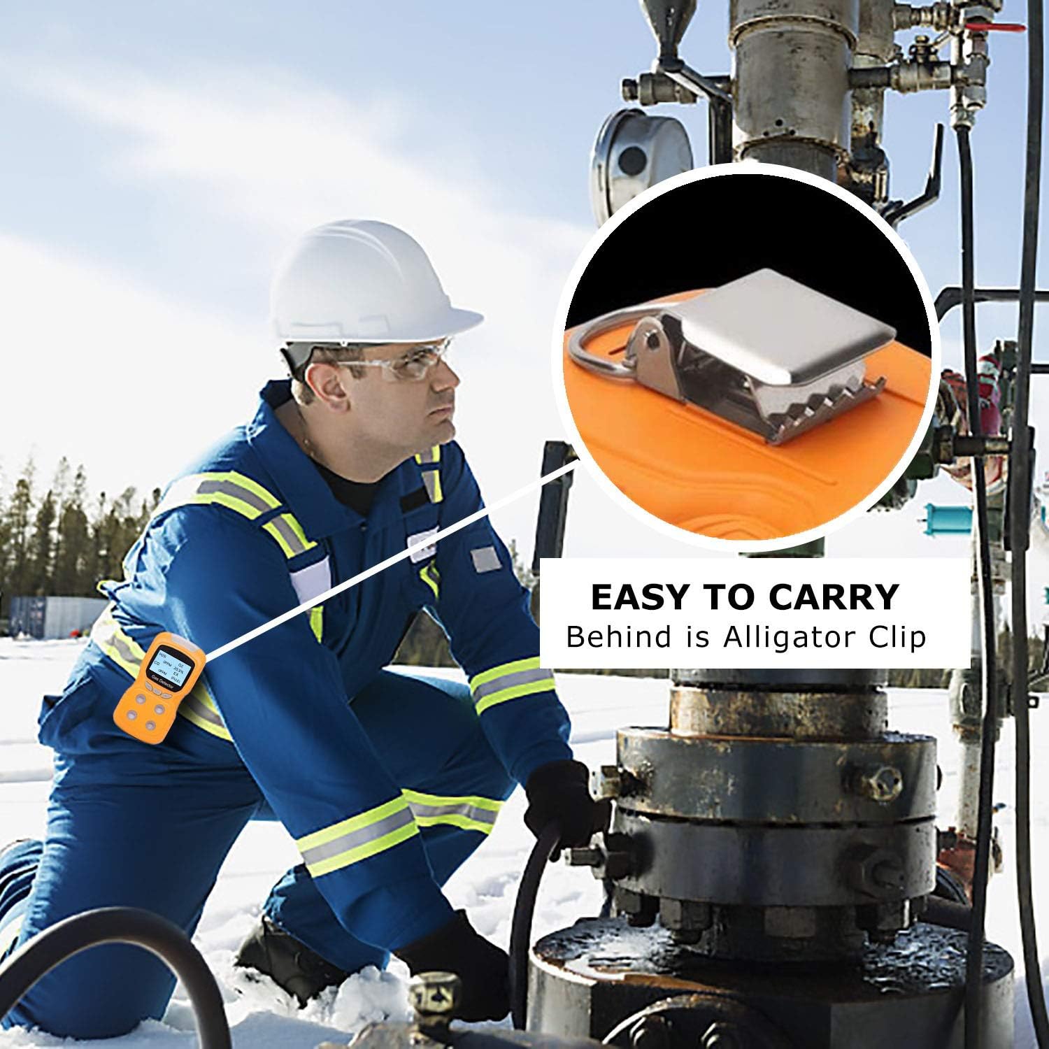 4-in-1 Portable Gas Detector - Rechargeable Multi-Gas Monitor with Sound, Light & Vibration Alarms for CO, O2, H2S, LEL Detection - Perfect for Industrial Safety, Home Use & Confined Space Work
