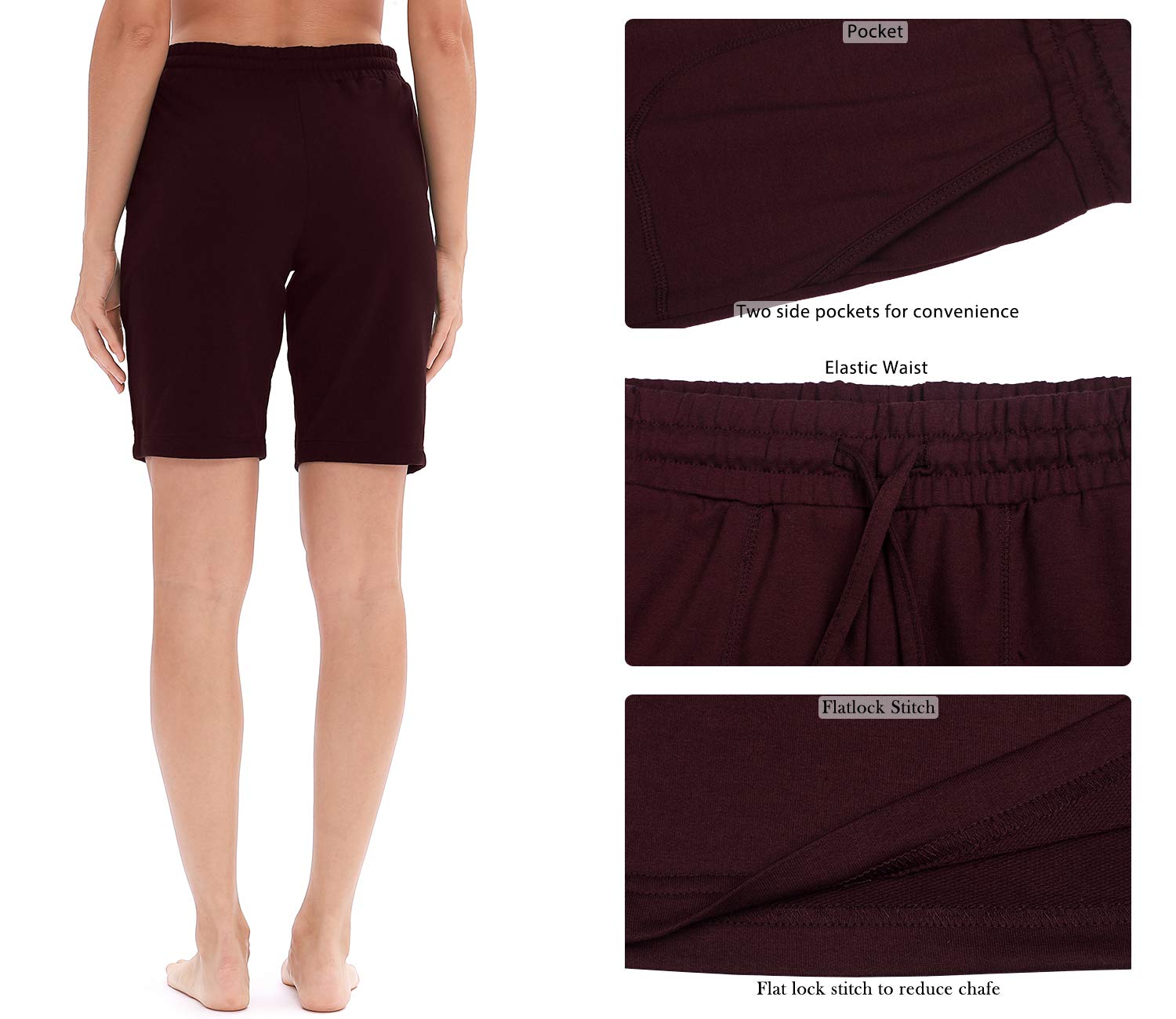 ICYzone Women's Athletic Running Yoga Shorts - High Waist Workout Active Lounge Bermuda Shorts with Pockets for Gym, Jogging & Yoga