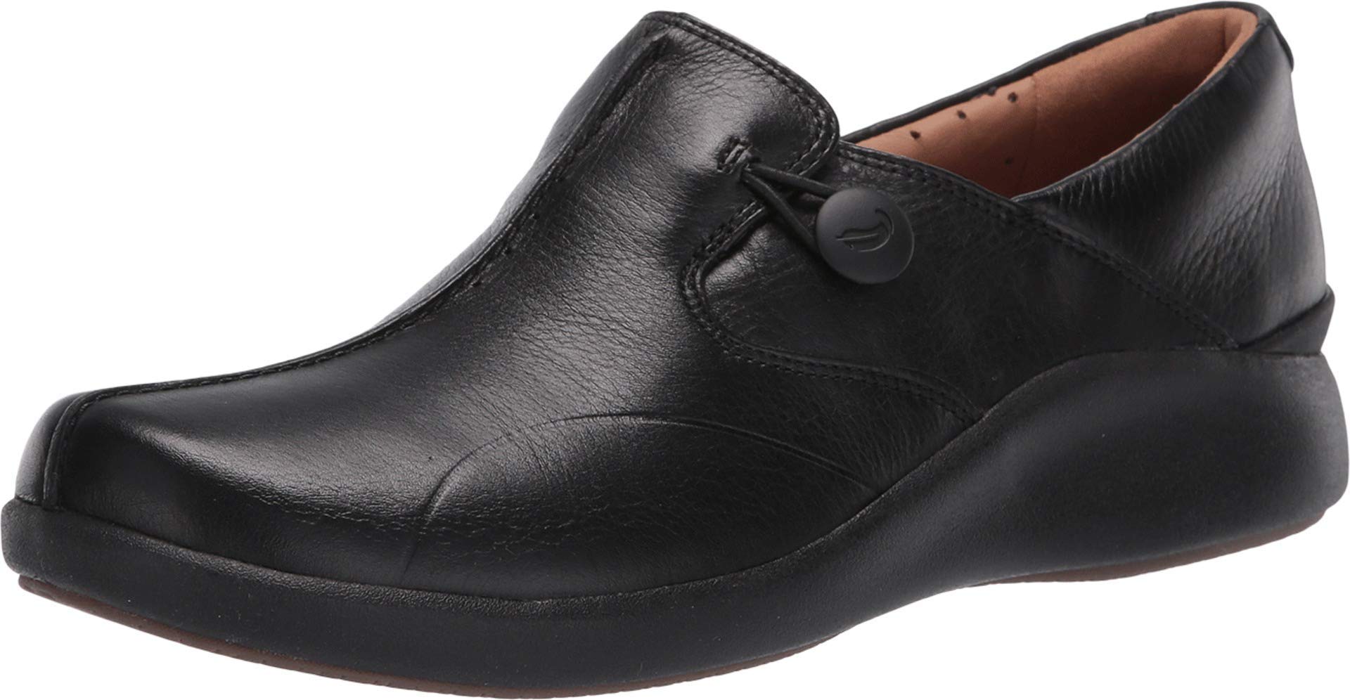 Clarks Un Loop 2 Walk Black Tumbled Leather Women's Comfort Walking Shoes Size 9 - Perfect for Casual Wear, Office & Travel
