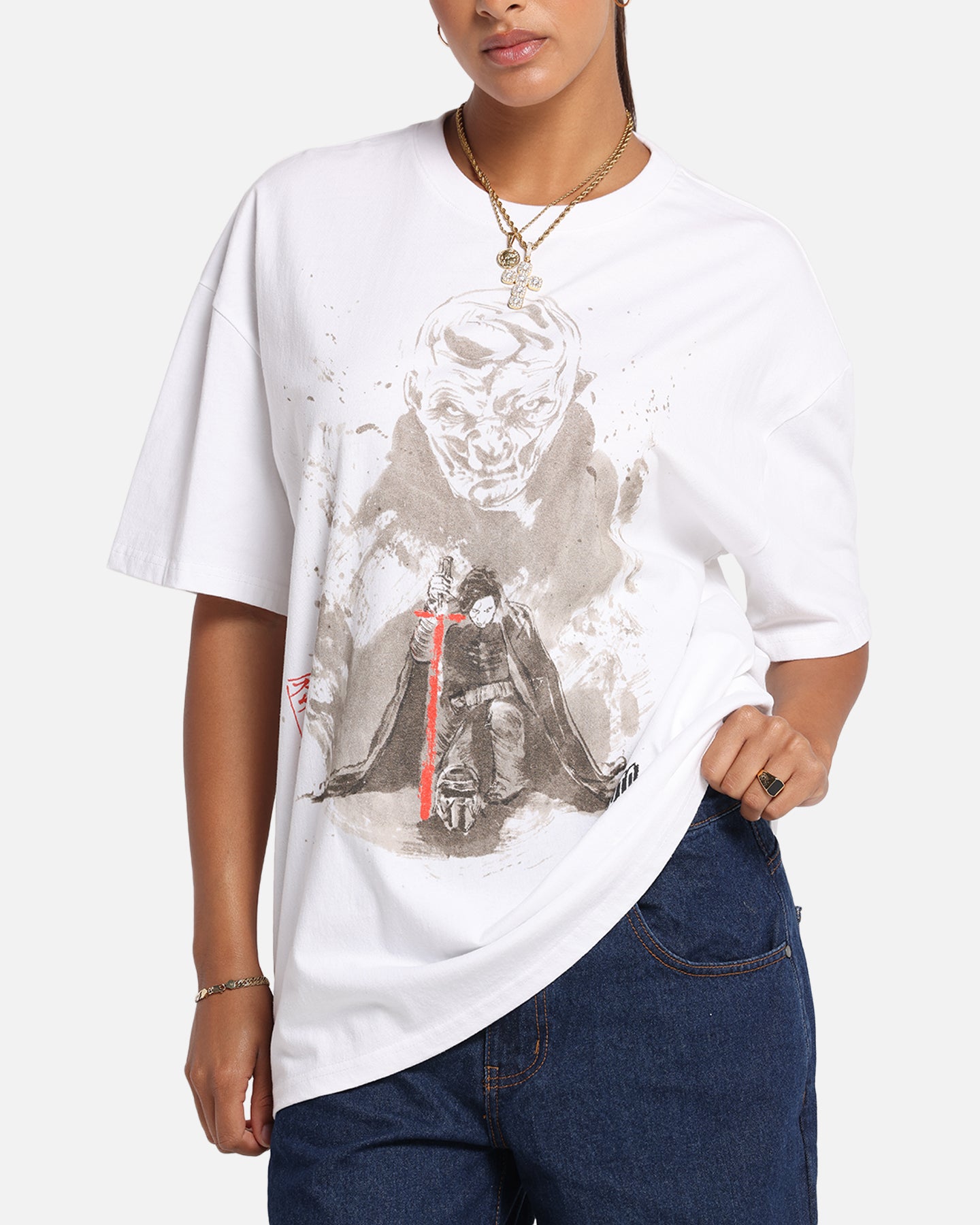 Star Wars Takumi Last Jedi Vintage T-Shirt - White | Officially Licensed Retro Graphic Tee for Men & Women - Perfect for Cosplay, Movie Nights & Fan Gifts