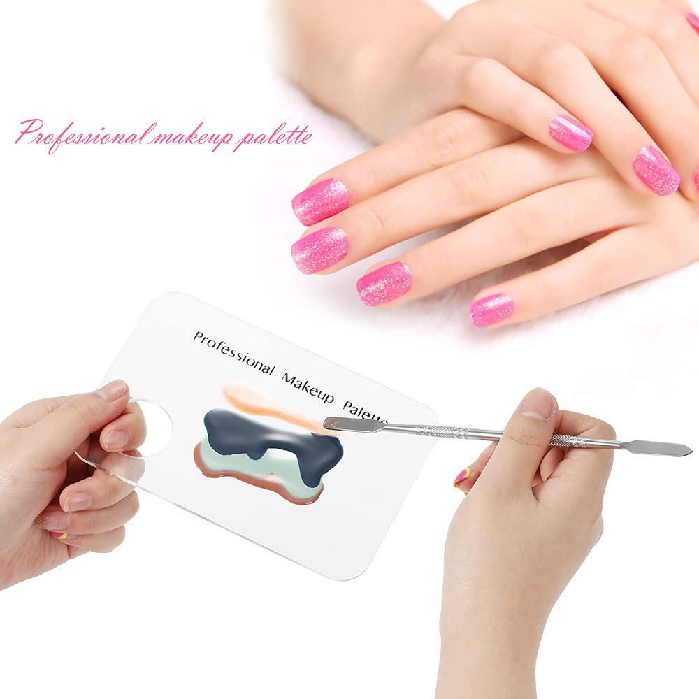 Professional Nail Art Palette & Stainless Steel Spatula for Acrylic Makeup - Salon & Home Use