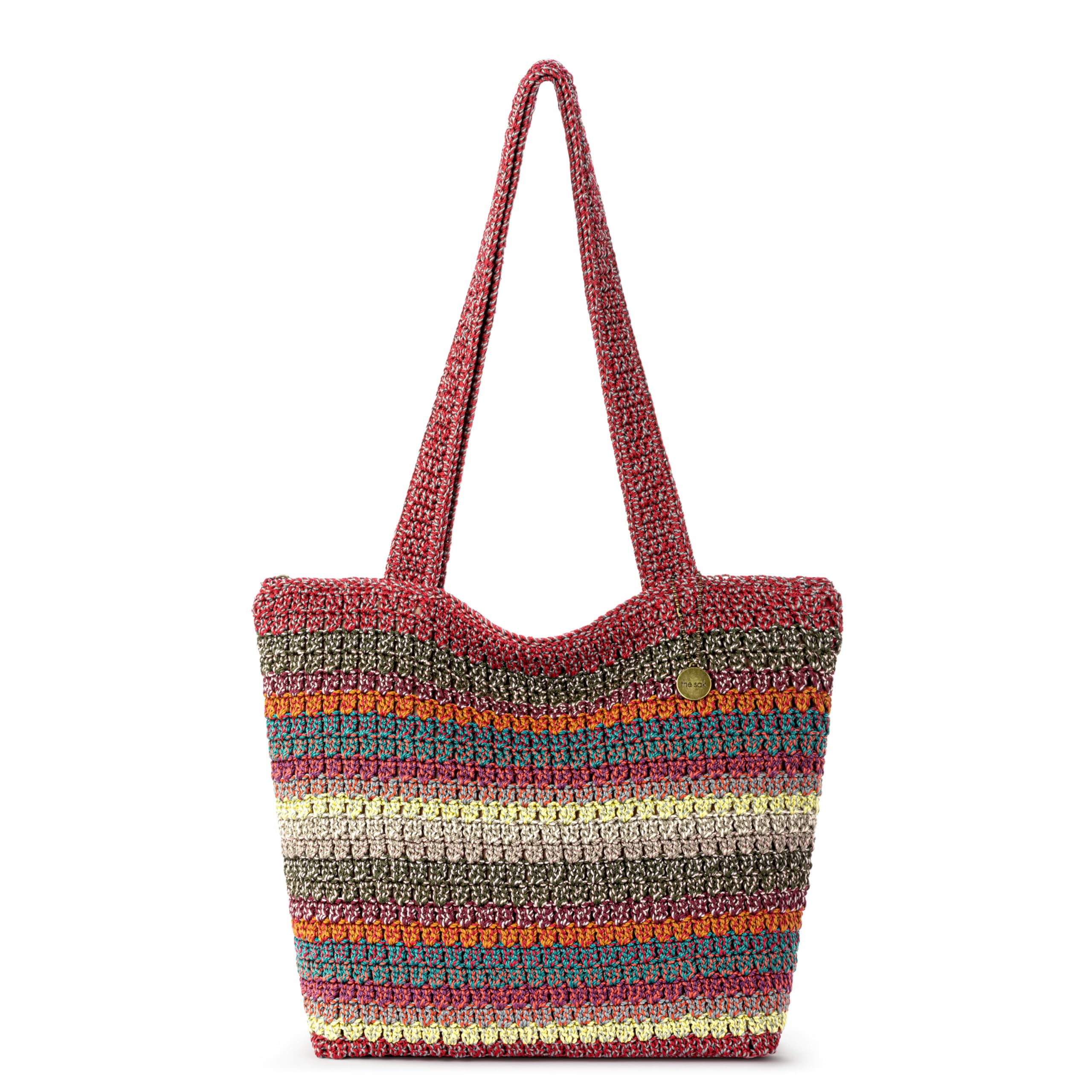The Sak Casual Classics Hand Crocheted Women's Tote Bag - Stylish Shoulder Purse for Everyday Use, Travel & Beach - Perfect as a Work Bag, Weekend Outing or Vacation Accessory