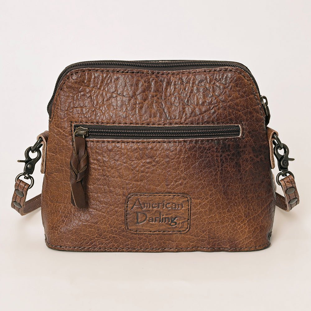 American Darling ADBG666 Genuine Leather Women's Coin Purse - Hand Tooled Western Style Handbag for Women | Perfect for Everyday Use, Travel & Country-Themed Events