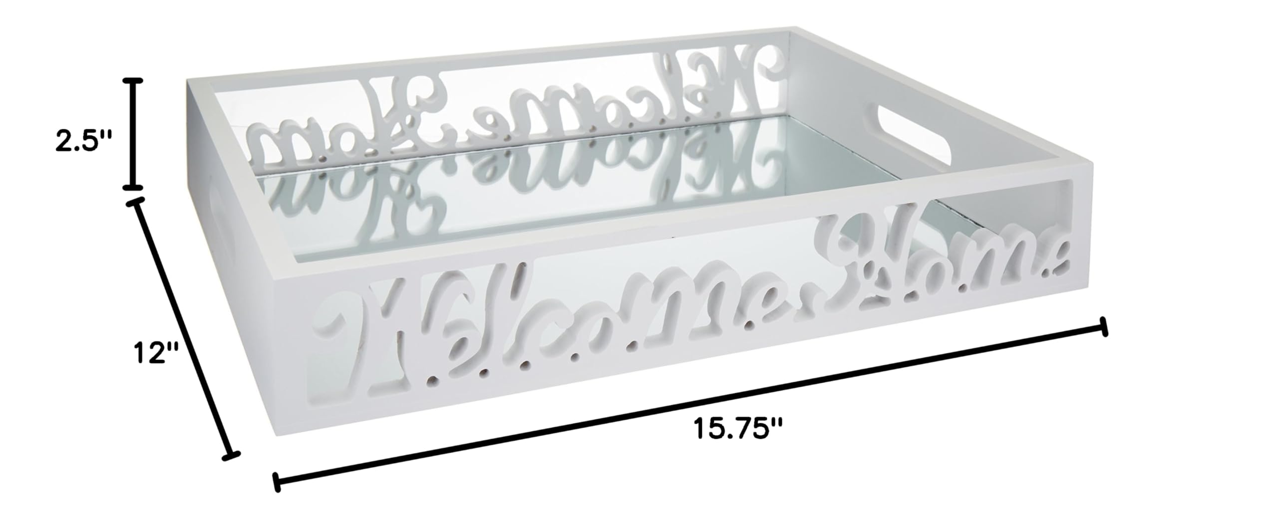 Welcome Home Mirror Tray - Elegant Decor for Entryway & Vanity