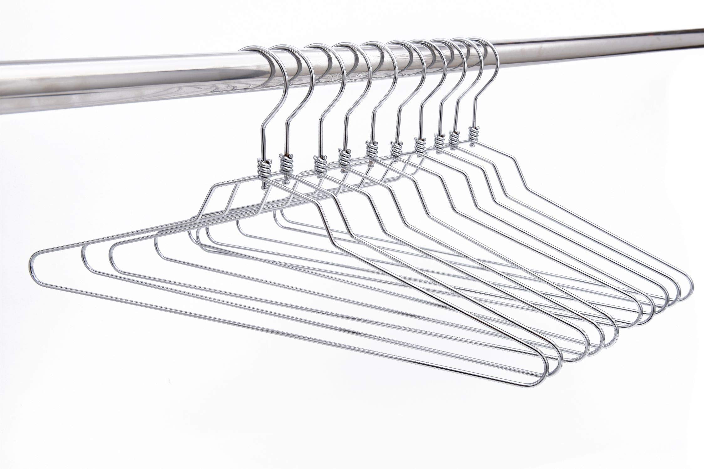 Premium 100-Pack Stainless Steel Heavy Duty Swivel Hook Clothes Hangers - 17
