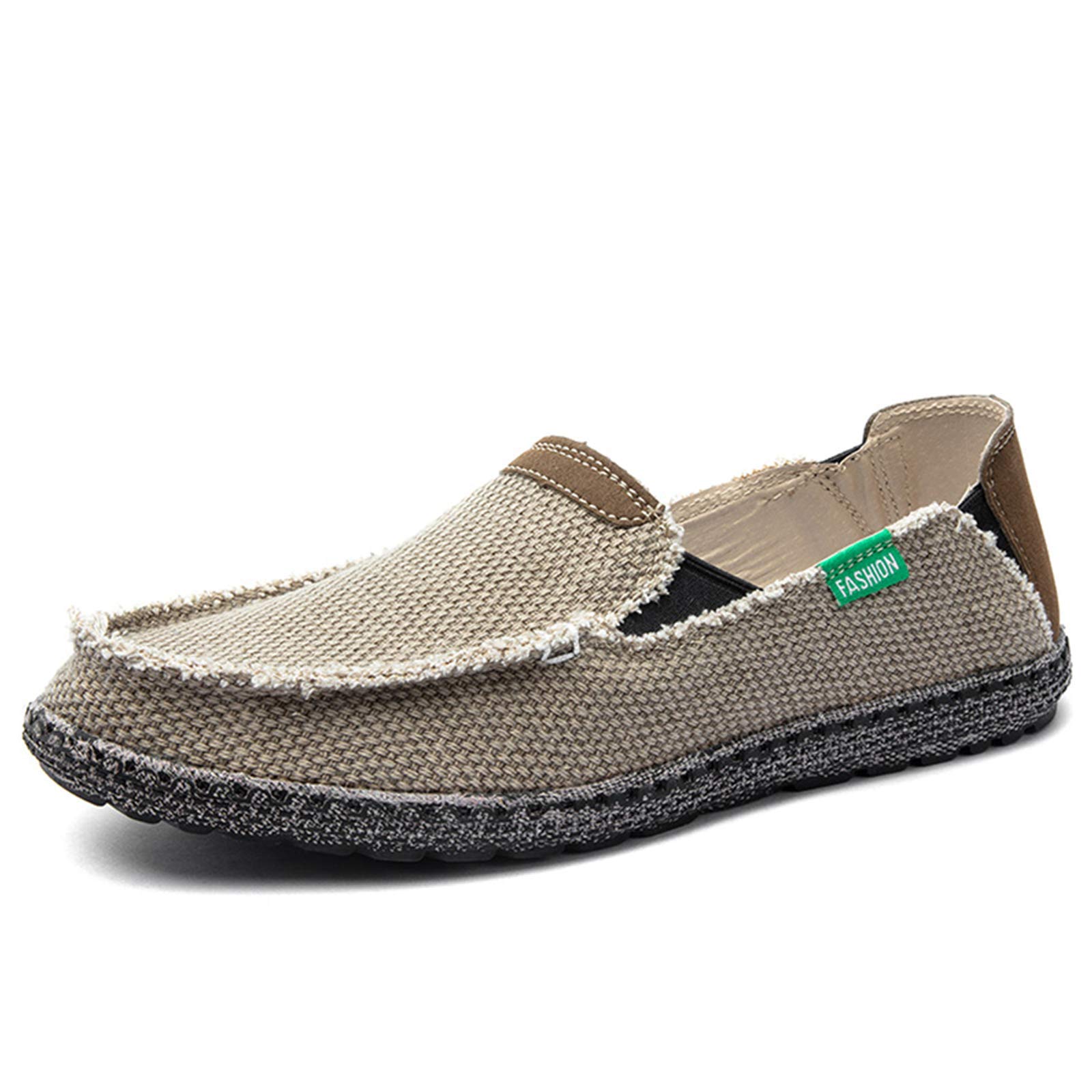 JAMONWU Men's Slip-On Canvas Loafers - Breathable Casual Boat Shoes for Men, Vintage Deck Shoes with Comfortable Design - Perfect for Walking, Travel, and Summer Outfits