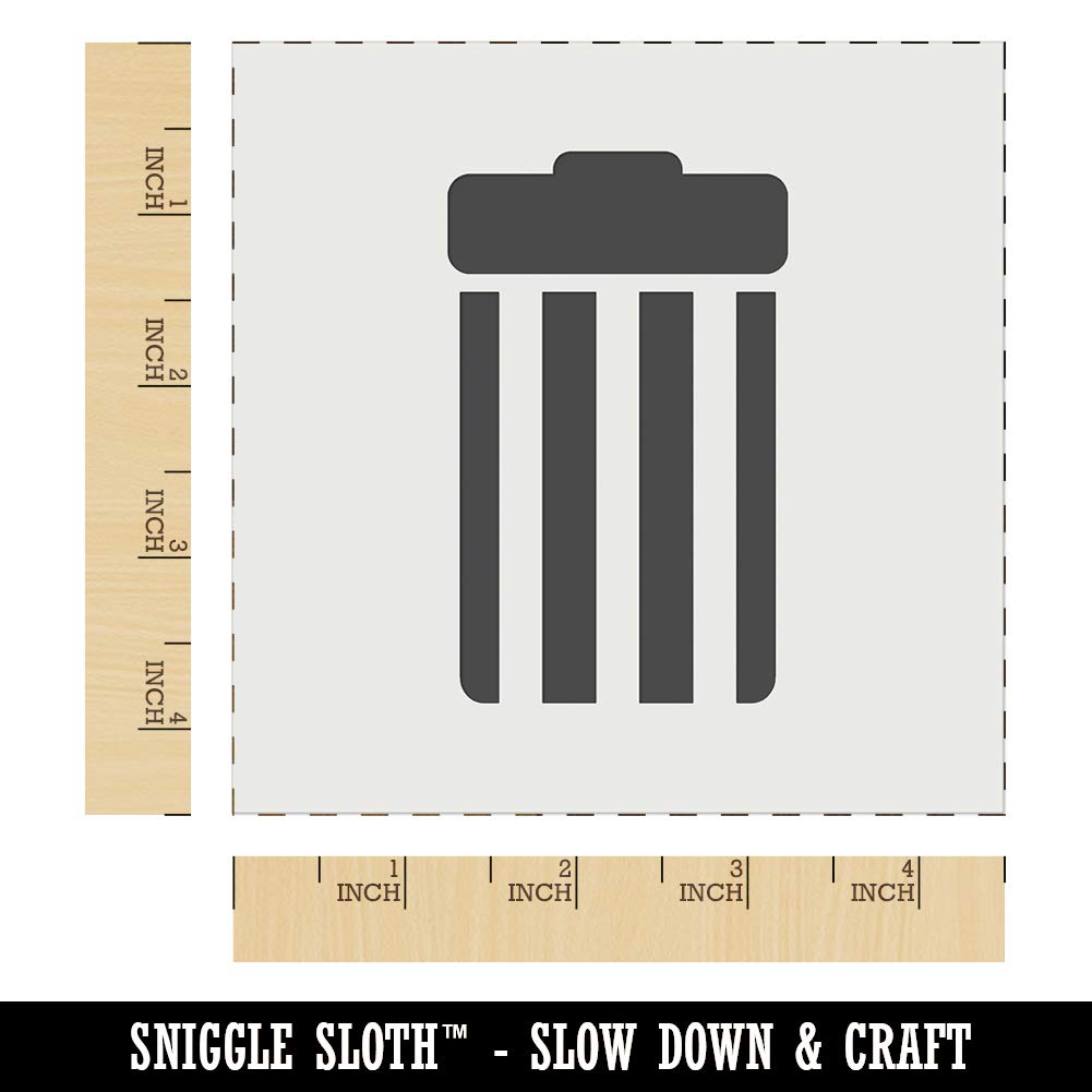 4.5 Inch Reusable Wall Stencil for DIY Garbage Trash Can Cookie Decorating - Perfect for Home Baking, Craft Projects, and Kitchen Wall Art