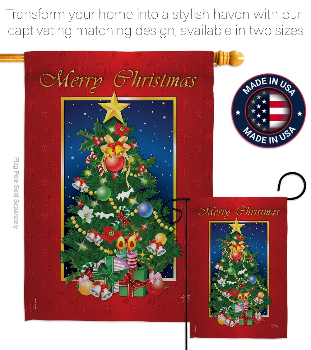 Festive Merry Christmas Tree House Flag Set 28