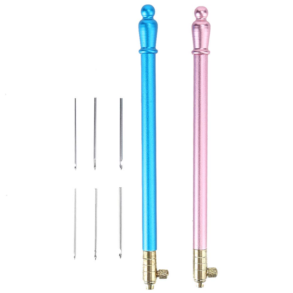 Premium Embroidery Crochet Hook Set - 6 Ergonomic Stainless Steel Needles with Comfort Grip for Sewing, Beading & Sequins | Ideal for Tambour Embroidery, DIY Crafts & Professional Needlework Projects