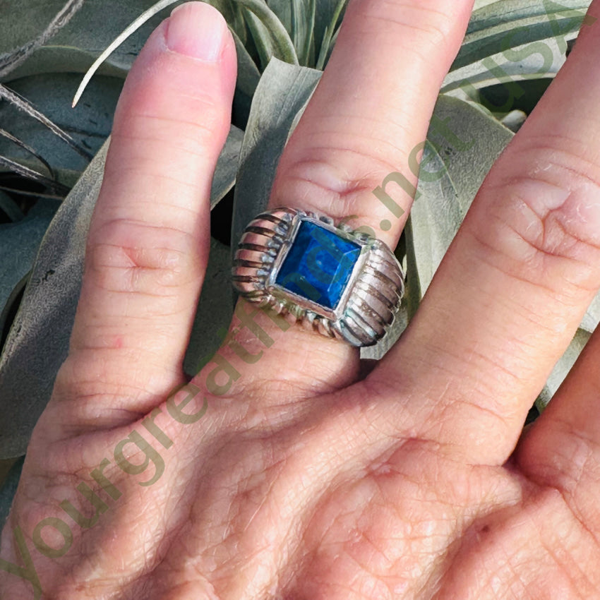 Sterling Silver Denim Blue Lapis Lazuli Ring - Size 9 - Handmade Jewelry for Women - Perfect for Everyday Wear, Gifts & Special Occasions