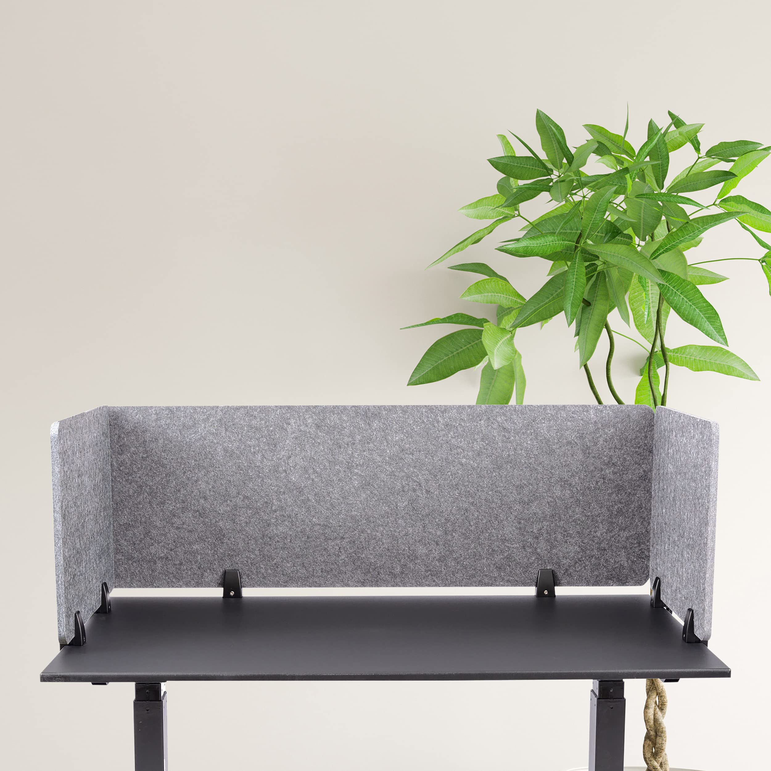 ReFocus™ Raw Clamp-On Acoustic Desk Divider – Noise Reducing Privacy Panel for Office & Home Workspaces | Lightweight Desk Mounted Screen in Castle Gray (47.25