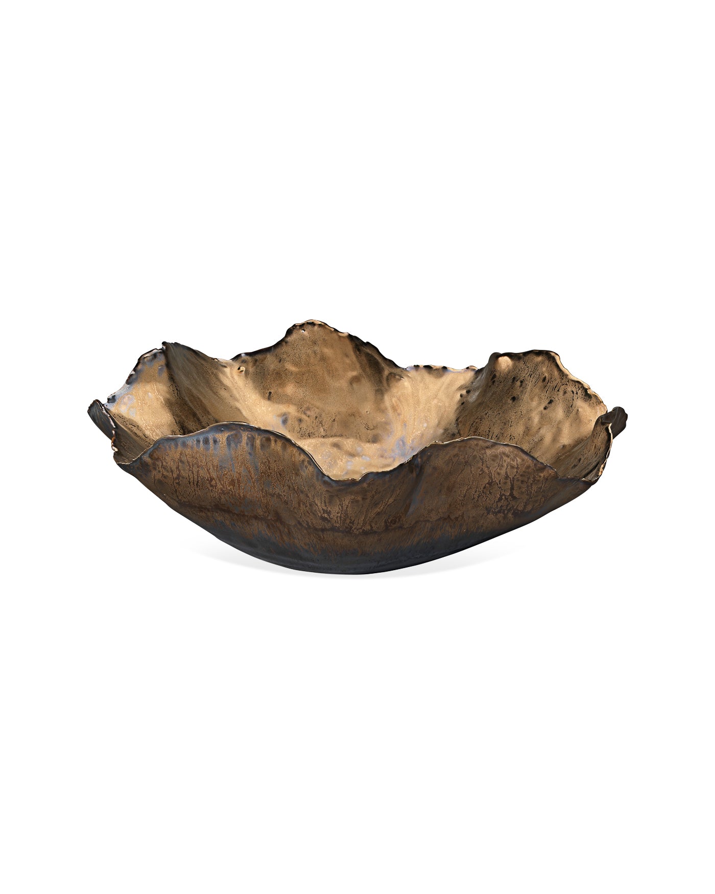 Large Peony Bowl Gold - Elegant Floral Decorative Bowl for Home Decor, Dining Table Centerpiece, Wedding Gift