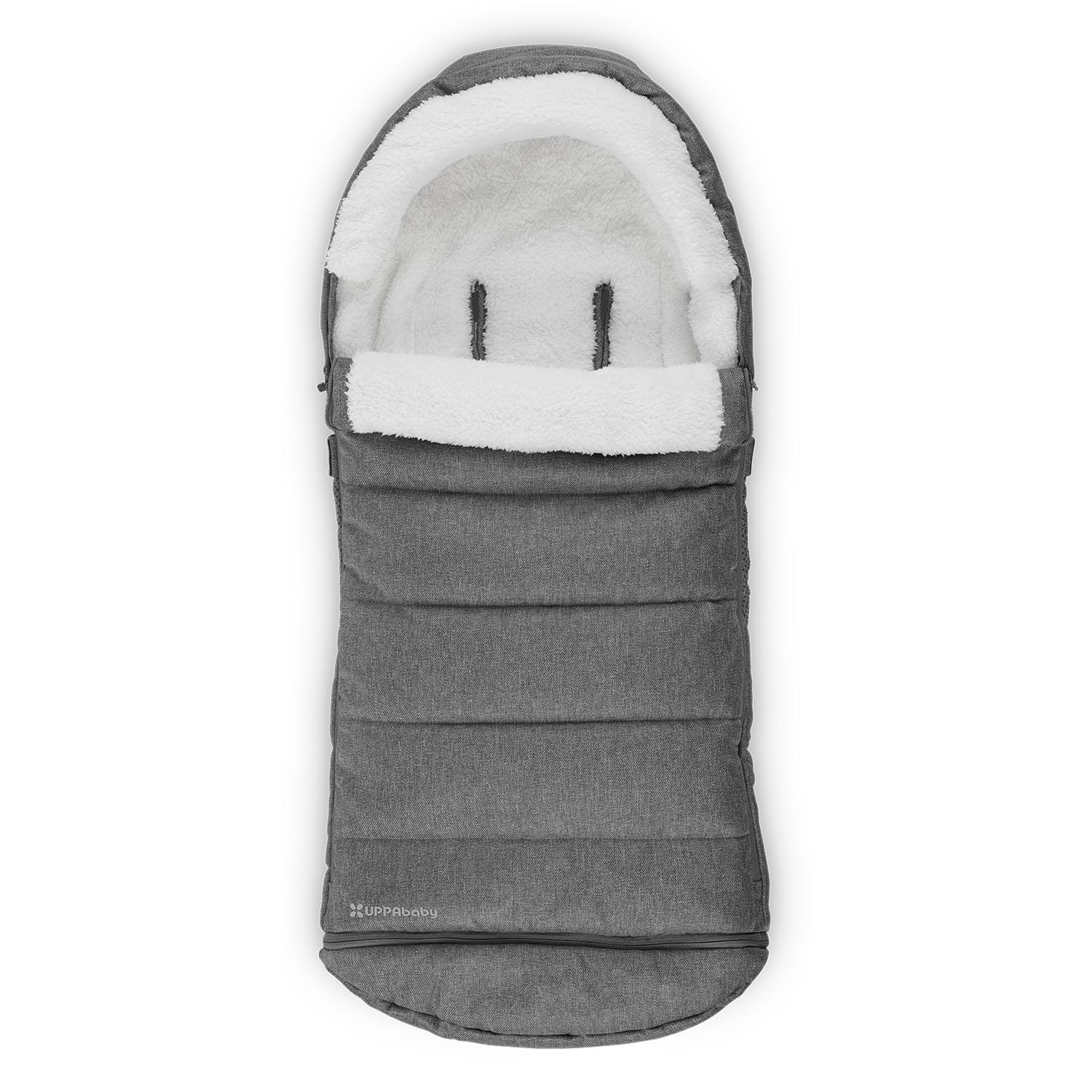 UPPAbaby CozyGanoosh Footmuff - Ultra-Plush Winter Stroller Cover for UPPAbaby Vista/Cruz/Mesa - Weatherproof & Easy Attachment - Charcoal Mélange (Greyson) - Perfect for Cold Weather Outings & Baby Stroller Comfort