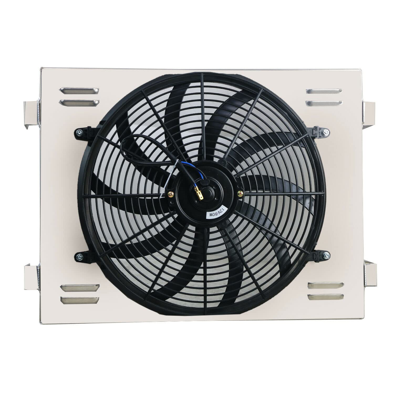Aluminum 4 Row Radiator Shroud & Fan Kit for 1955-1957 Chevy Bel Air 3.8L 3.9L 4.3L 4.6L L6 V8 - Perfect Cooling Upgrade for Classic Car Restoration & Hot Rod Builds