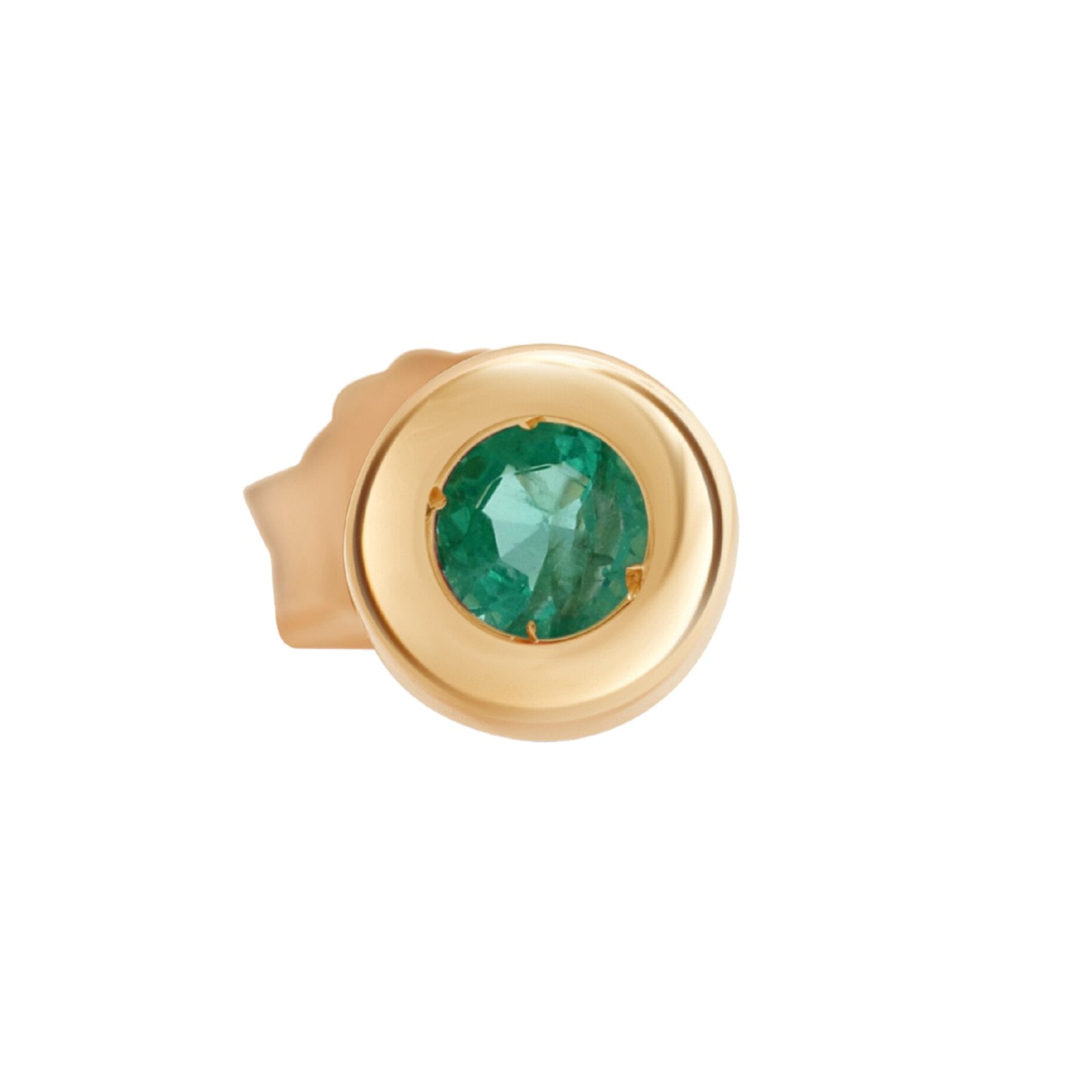 14K Solid Yellow Gold Bezel Set Emerald Threaded Earrings | Elegant Dangle Jewelry for Weddings, Parties & Special Occasions