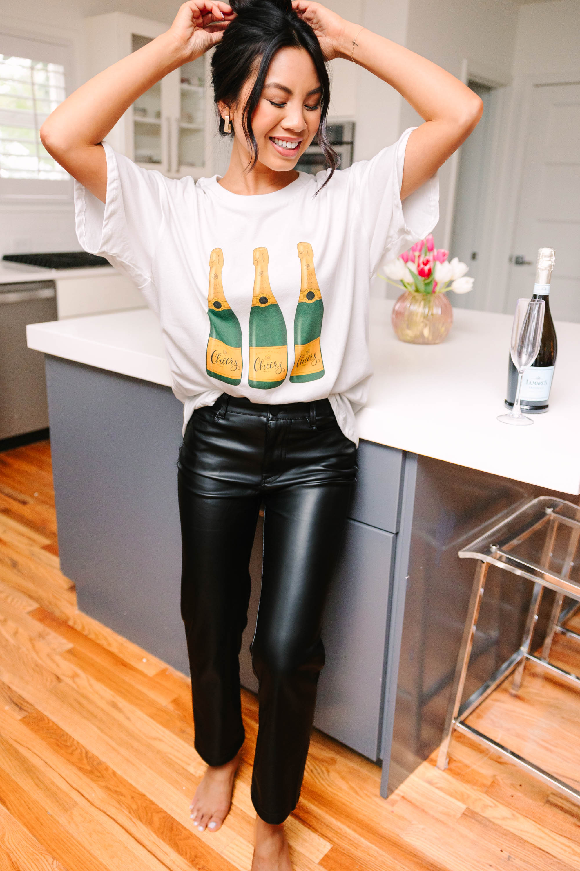Cheers To You White Graphic Tee - Funny Casual Cotton T-Shirt for Men & Women - Perfect for Parties, Gifts & Everyday Wear