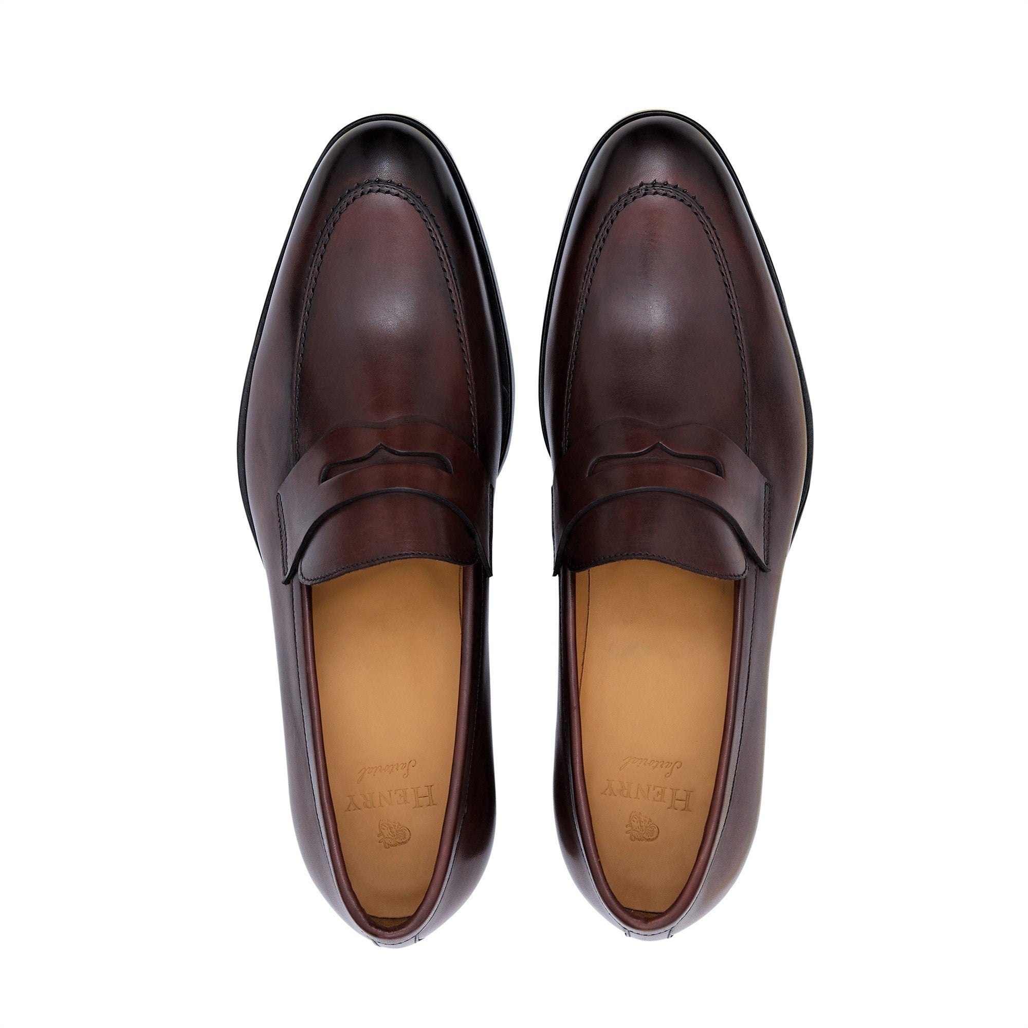 HENRY SARTORIAL Men's Campbell Loafers in Cherry Red - Comfortable Slip-On Dress Shoes for Business, Office & Formal Occasions