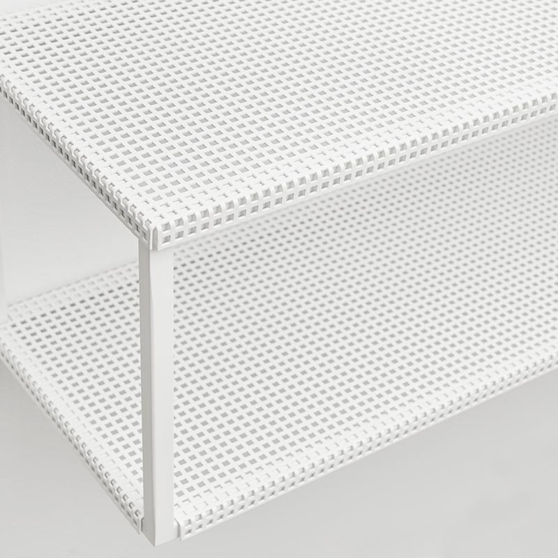 Kristina Dam Studio Large Grid Wall Shelf - Modern Beige Floating Shelf for Living Room, Bedroom & Office Decor | Wall Storage & Display Organizer