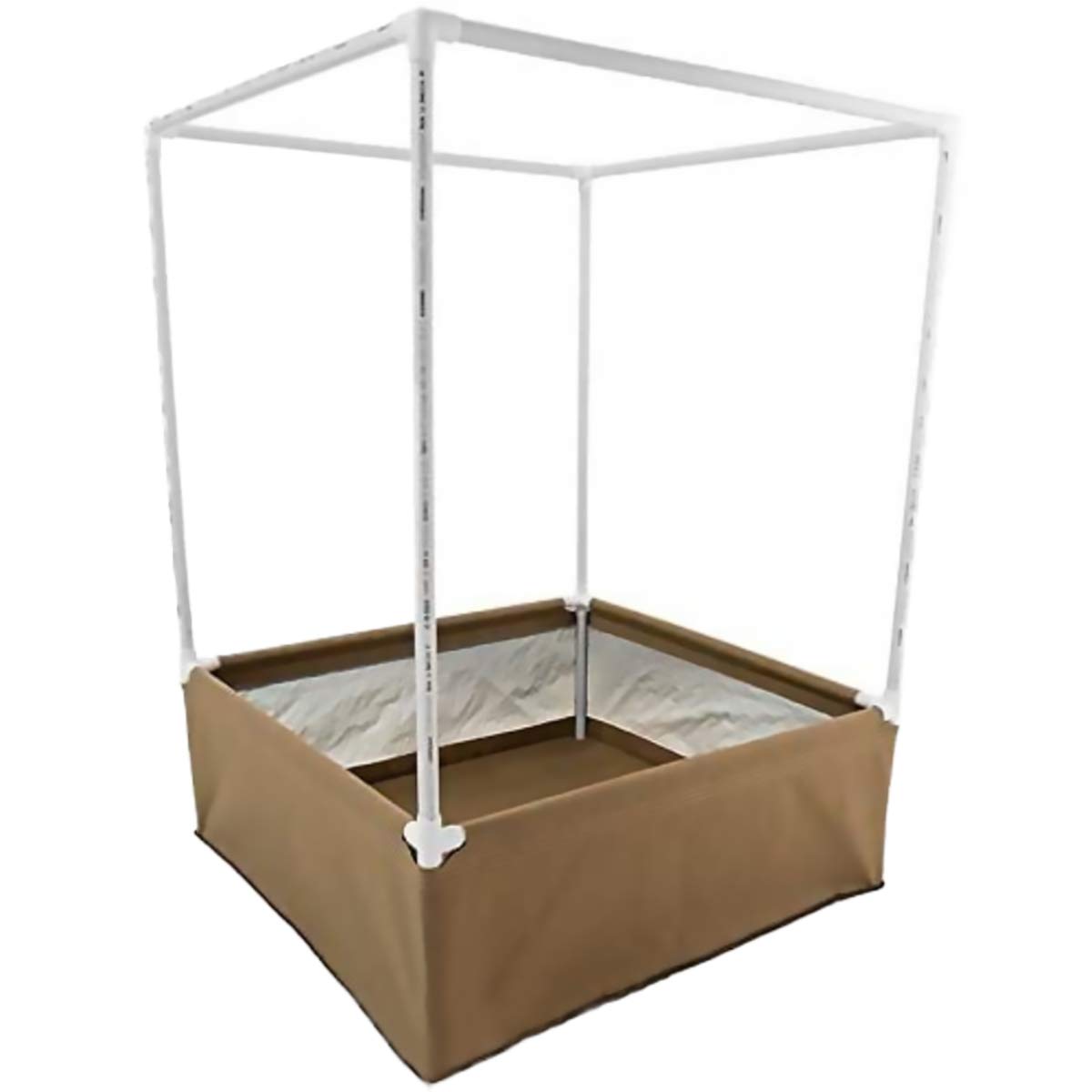 Grassroots Fabric Raised Bed 4' x 4' with Trellis & Blumat Drip Irrigation System - Organic Gardening, Vegetable Planters, Indoor/Outdoor Grow Beds for Tomatoes, Cannabis, Flowers