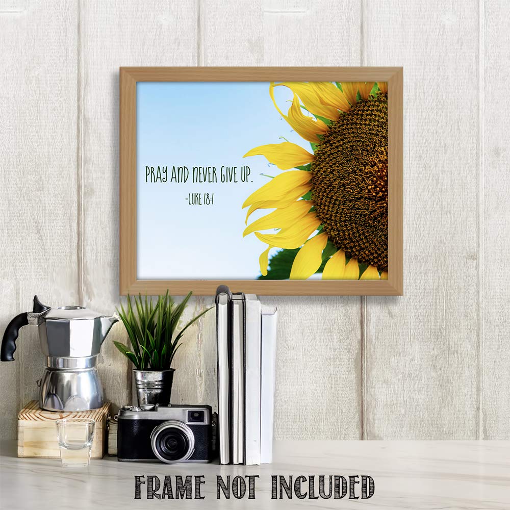 TJ Originals - Luke 1:45 Bible Verse Wall Art Print | Blessed is She Christian Scripture Decor | 11x14 Unframed Religious Home & Office Decor | Perfect Christian Gift for Women, Bible Study, Prayer Room & Faith-Based Weddings (Sunflower Design)