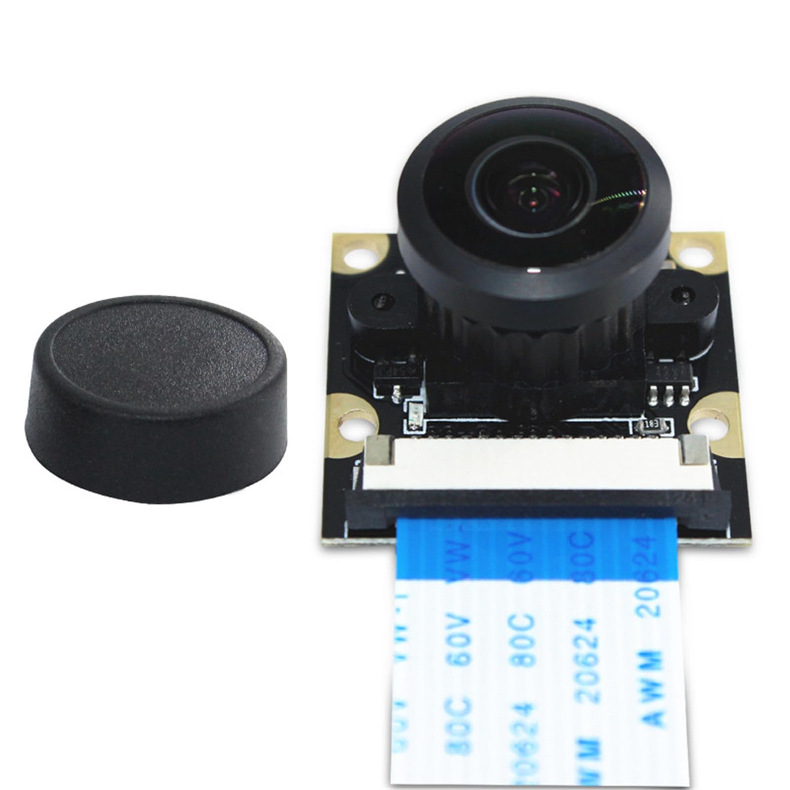 HDKEAN 222° Wide Angle 5MP Adjustable Camera Module for Raspberry Pi 3B+ - 1080P HD Video Recording for DIY Projects, Home Security & Robotics