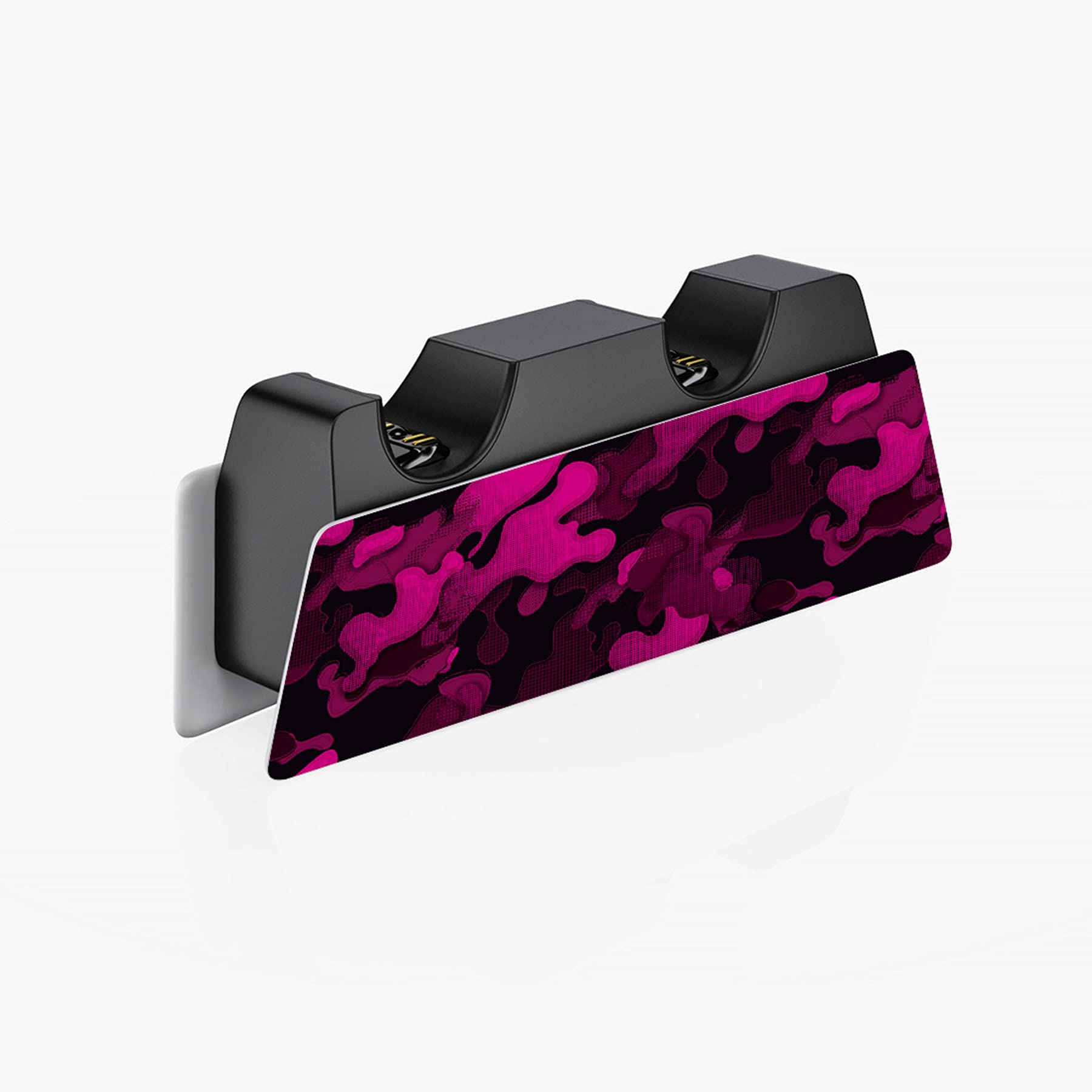 PlayVital Rose Red Black Camouflage Full Skin Decal Set for PS5 Digital Edition Console - Vinyl Sticker Cover for PS5 Controller, Charging Station, Headset & Media Remote - Perfect for Gaming Setup & Customization