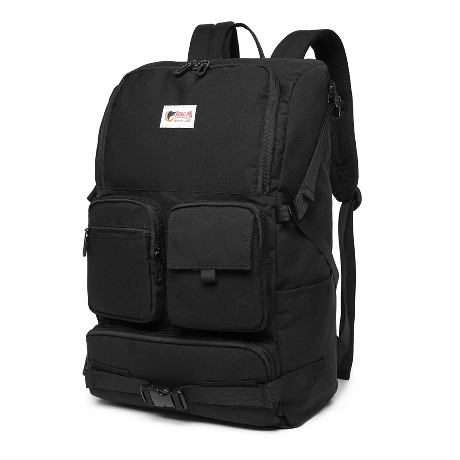 ZGVO Women's Leather Laptop Backpack - Stylish Convertible Travel Shoulder Bag Purse for Work & College (Black, 28x14x45cm) - Perfect for Business Trips, Daily Commute & School Essentials