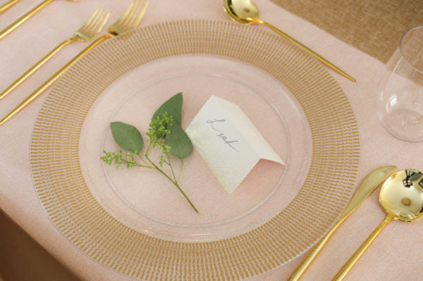 13 Inch Clear & Gold Textured Rim Plastic Charger Plates - Set of 4 - Elegant Dinner Party Tableware for Weddings, Holidays & Formal Dining