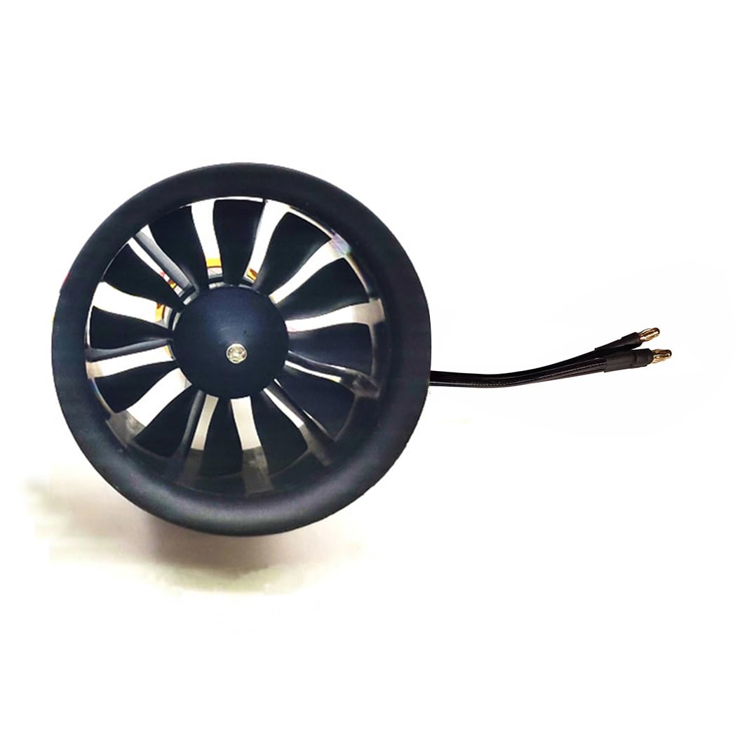 50mm EDF Ducted Fan with 5000KV Motor & 12-Blade CW Propeller for RC Airplanes, Jet Aircraft, Quadcopters - High-Speed Performance for Indoor & Outdoor Flying (Black)