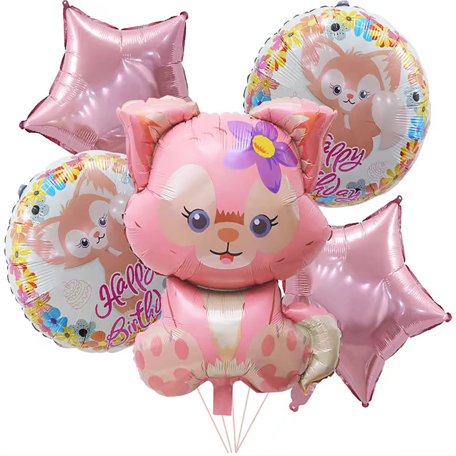 USLEH 5-Pack Large Cartoon Foil Balloons for Birthday Parties - Fun Theme Decorations for Adults & Kids (Yellow) - Perfect for Baby Showers, Graduations & Holiday Celebrations