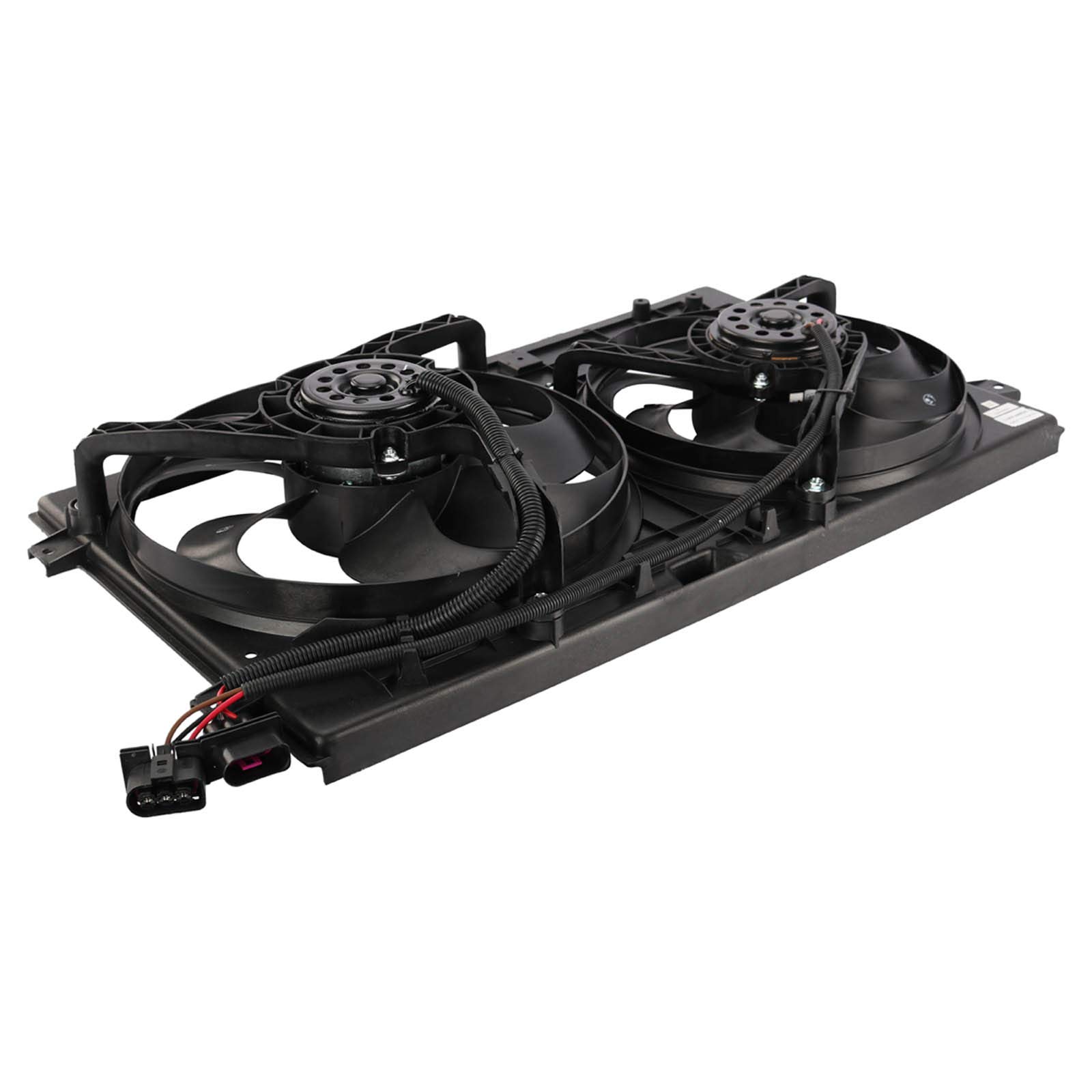 TRQ Radiator Dual Cooling Fan Assembly for 1998-2005 Volkswagen Beetle - Replacement for VW3115101 - High Performance Cooling System Part for Engine Overheating Prevention (Perfect for Summer Driving & Heavy Traffic Conditions)