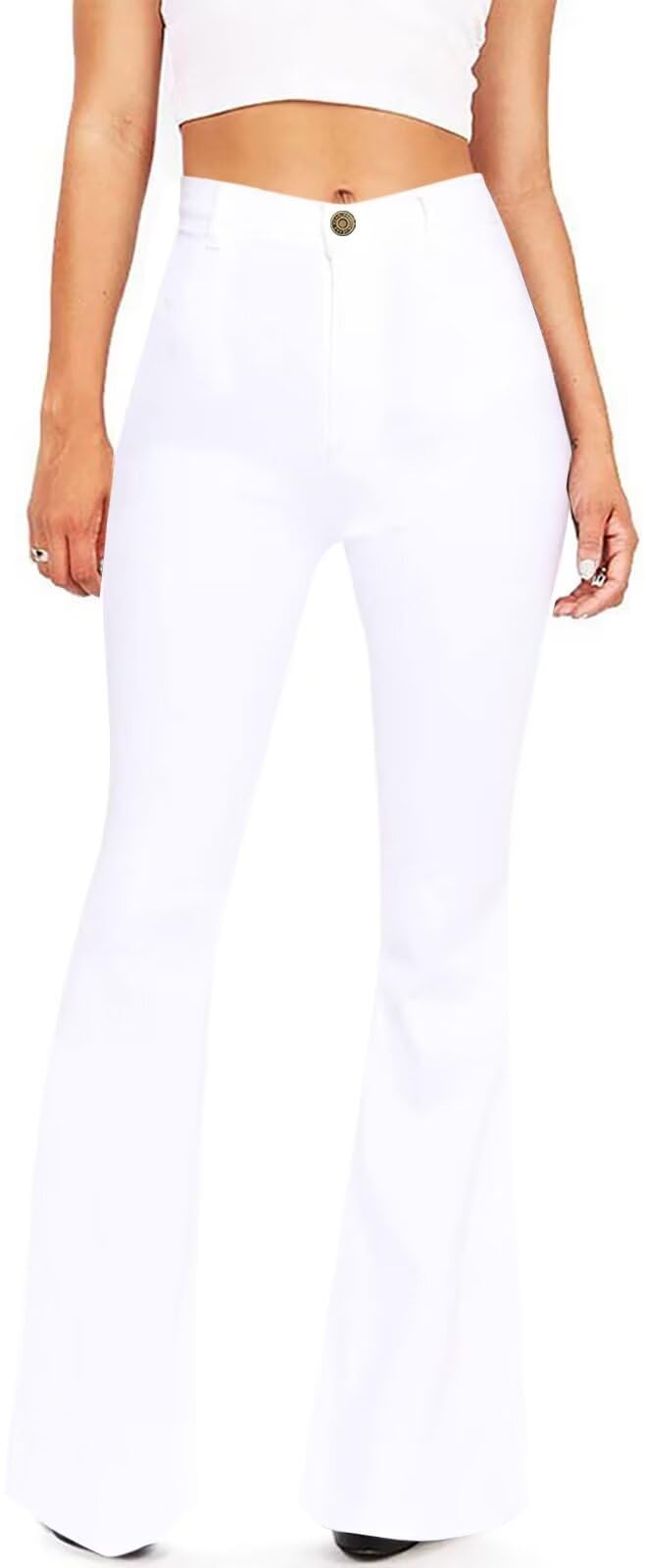 Women's High Waisted Bootcut Flare Jeans - Stretchy Slim Fit Bell Bottom Pants for Casual Wear & Night Out | KDF Denim Fashion