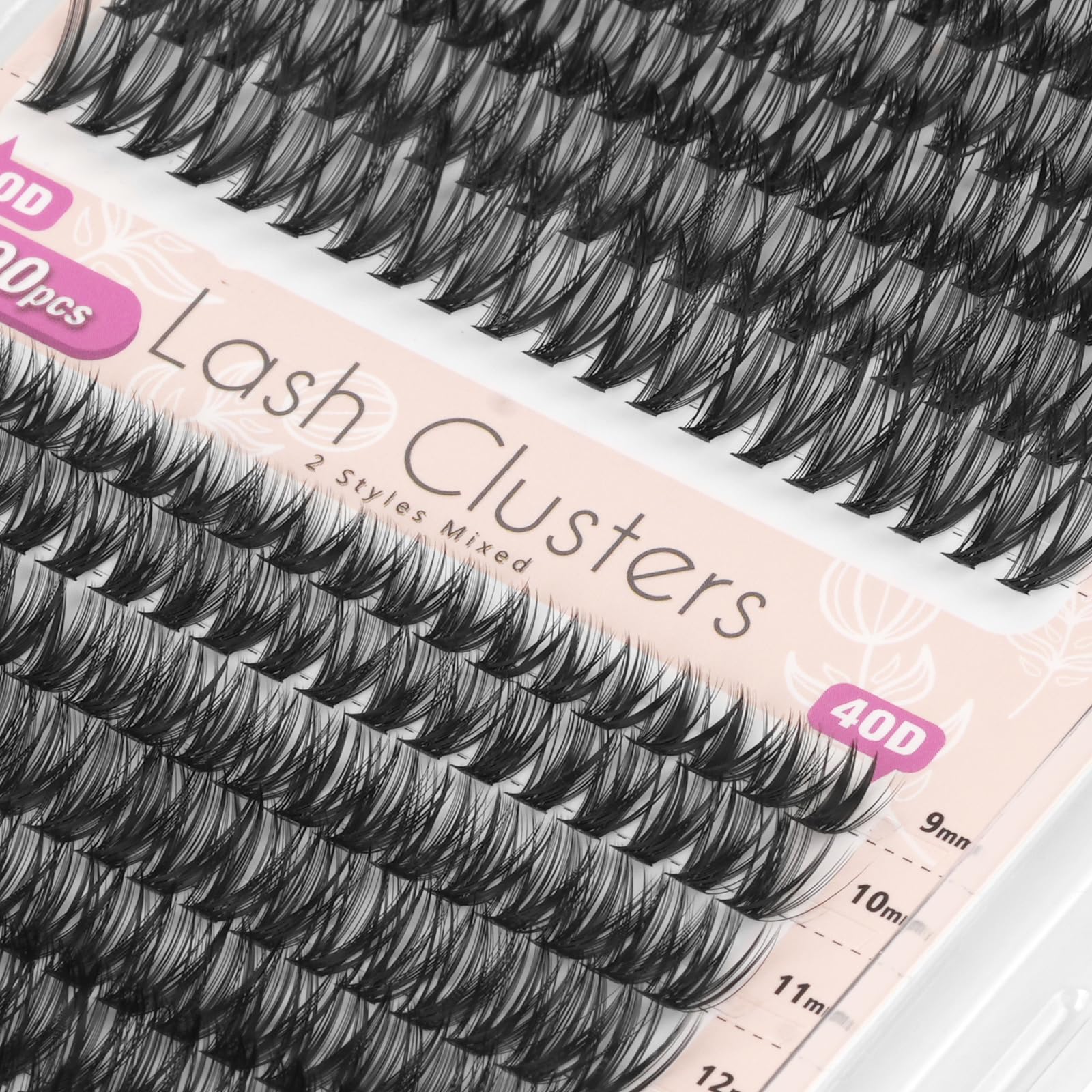 400pcs 30D+40D Natural Handmade Cluster Eyelash Extensions - C Curl 0.07mm Soft False Lashes (9-16mm) for Volume Lash Look | Perfect for Bridal, Party & Everyday Wear