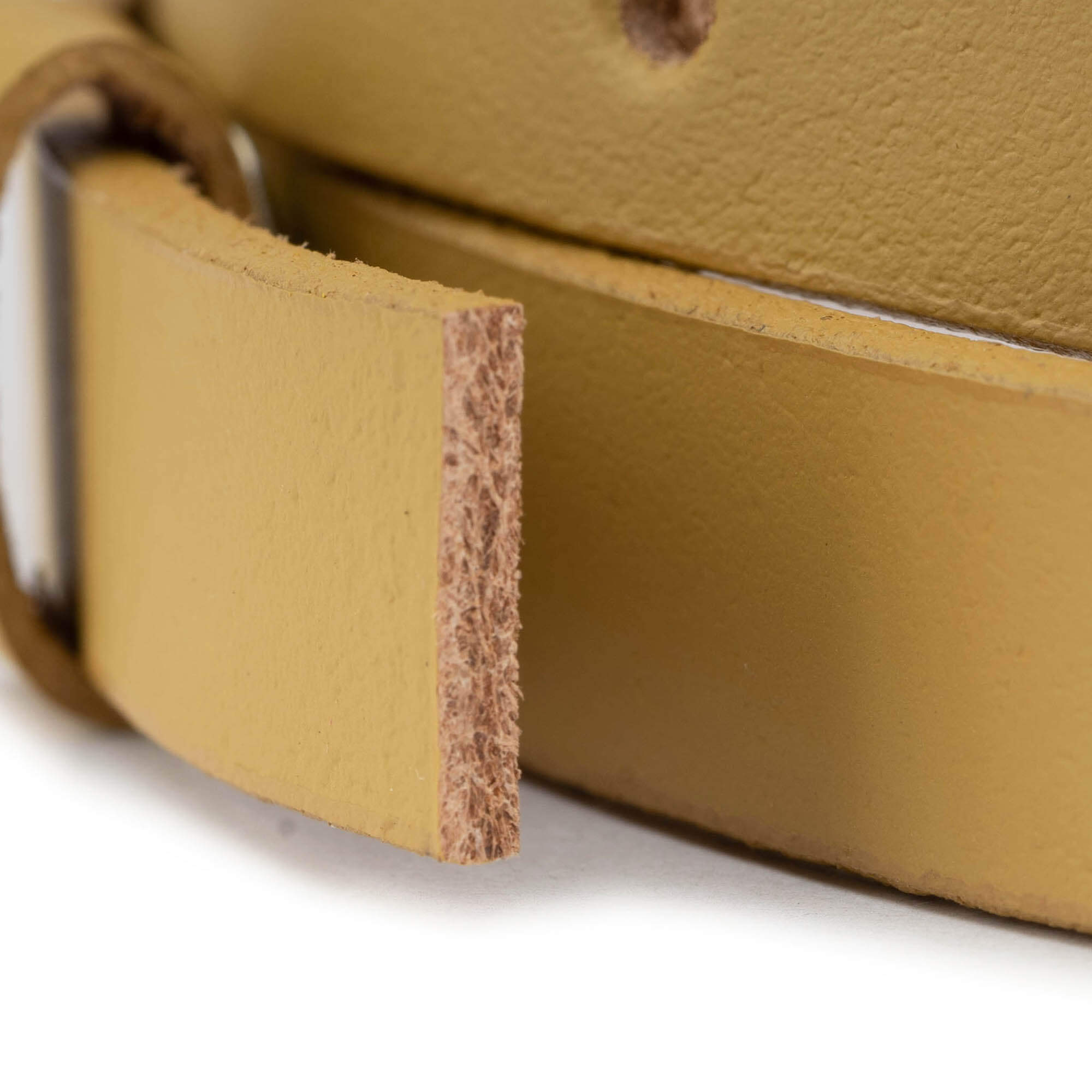 1.5 cm Sand Beige Genuine Leather Belt Strap Replacement for YSL Buckles - Women's Fashion Accessory for Office, Casual & Evening Wear