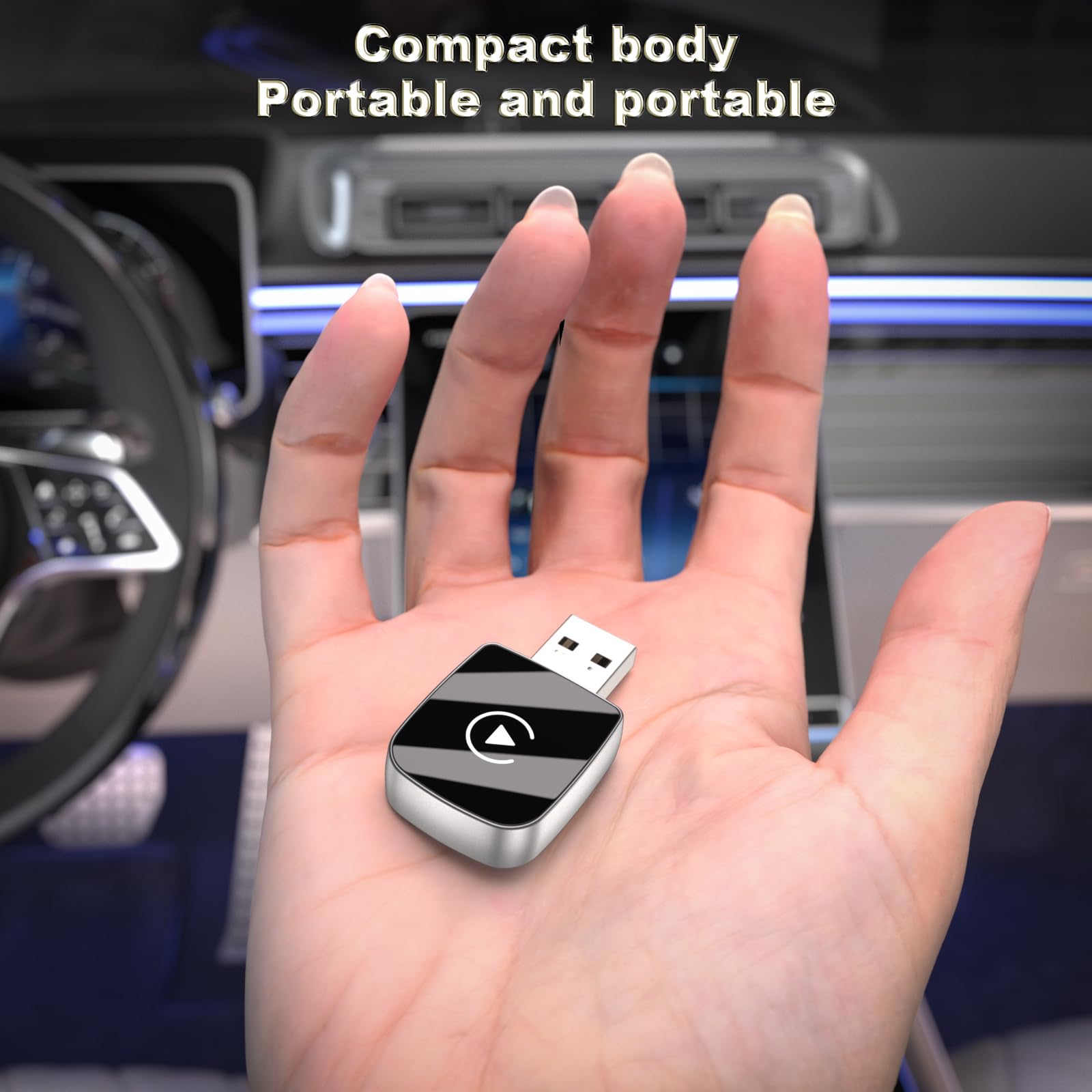 Wireless CarPlay Adapter for iPhone & Android Auto - Mini USB-C CarPlay Dongle - Convert Wired to Wireless Apple CarPlay (iOS 10+/Android 11+) - Includes USB-A to USB-C Adapter - Perfect for Commuting & Road Trips (Black)