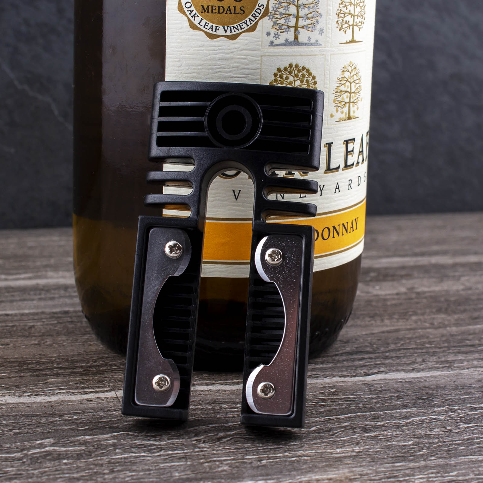 BarConic® Professional Rectangular Foil Cutter - Black | Wine Bottle Foil Remover for Home Bars, Restaurants & Parties