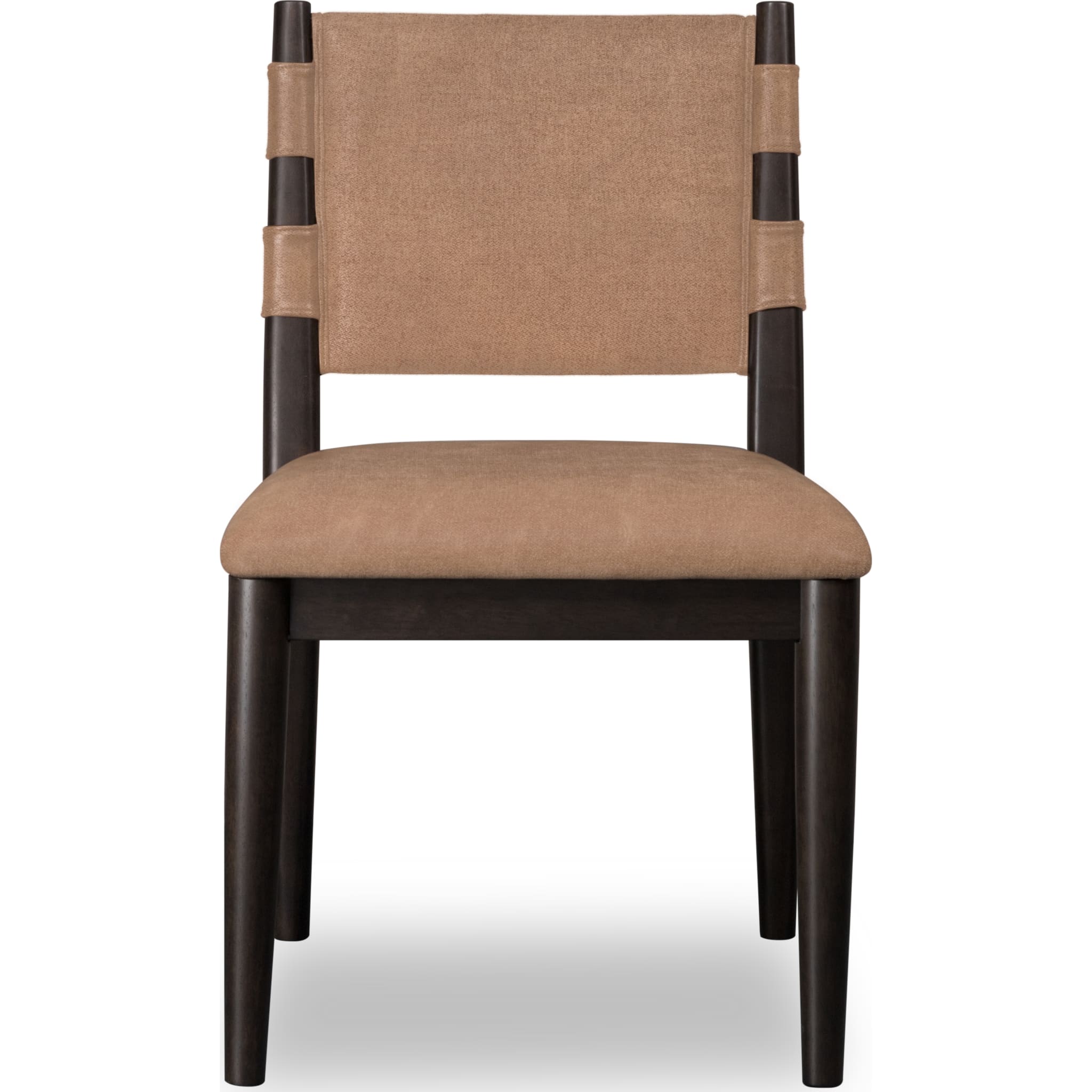 Koko Chenille Upholstered Dining Chair in Porcini and Minx - Comfortable Modern Accent Chair for Dining Room, Kitchen, or Home Office