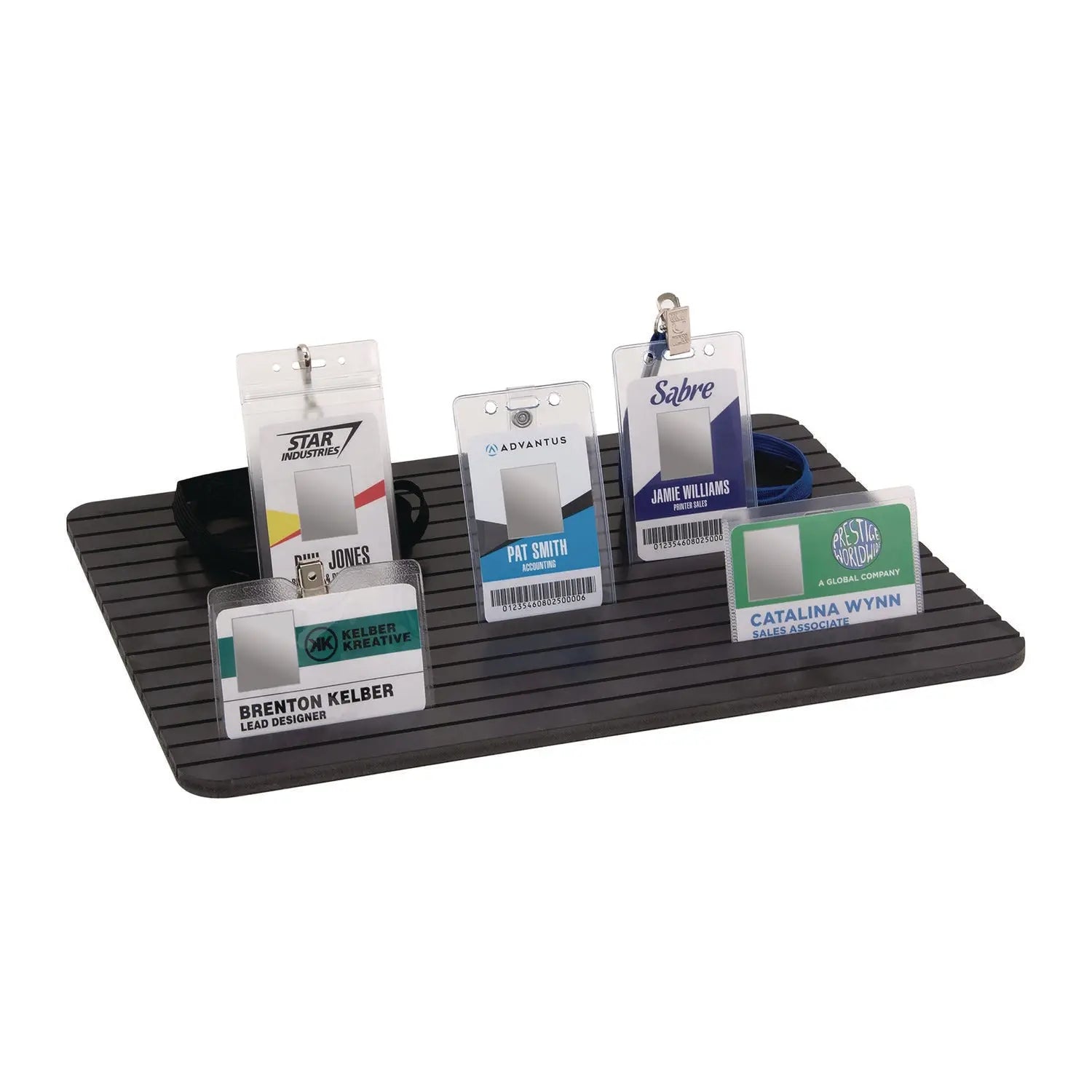 Advantus Black ID Badge Tray with 15 Slots - Holds 60 Badges, 15.3 x 11.4 Inches - Perfect for Office, School, or Event Organization and Security