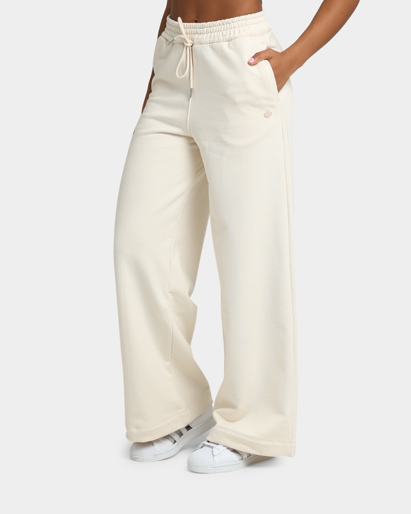 Adidas Women's Wide Leg Sweatpants - High Waisted Lounge Pants for Yoga, Running & Casual Wear - Non-Dye Comfortable Athletic Joggers