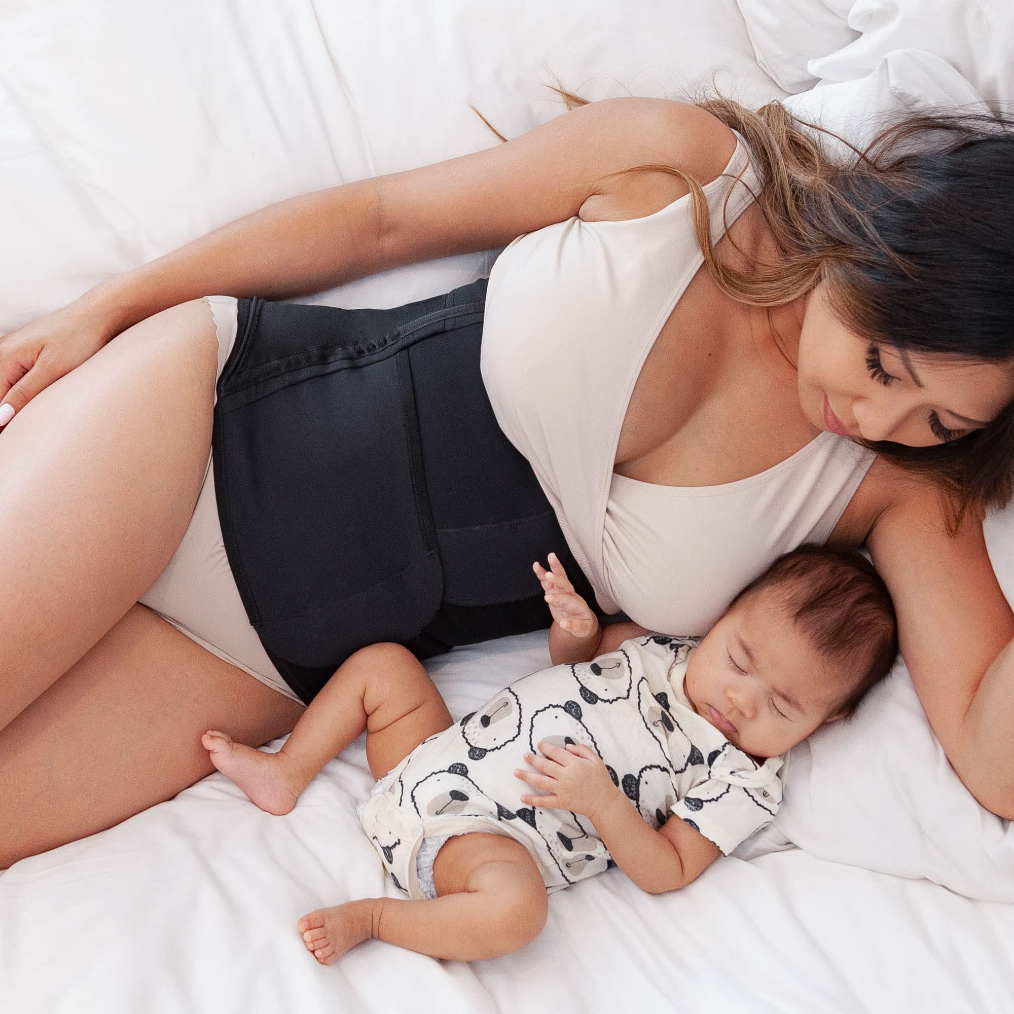 Belly Bandit Luxe Postpartum Belly Wrap - 5-Level Adjustable Compression Support for Post Pregnancy Recovery - Black XS - Essential for C-Section Recovery & Postpartum Comfort (Ideal for Daily Wear & Postpartum Exercise)