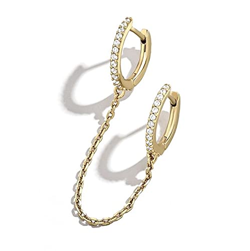 Gothic Punk Handcuff Chain Earrings for Women - 1pc Triangle-Box Stud Earrings with Round Hoop & Link Chain Design - Perfect for Weddings, Parties & Punk Fashion Accessories