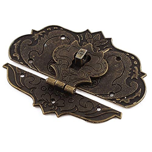 Antique Bronze Suitcase Jewelry Box Hasp Latch Lock - 97mm x 73mm Vintage Style Clasp for Travel, Storage & DIY Craft Projects