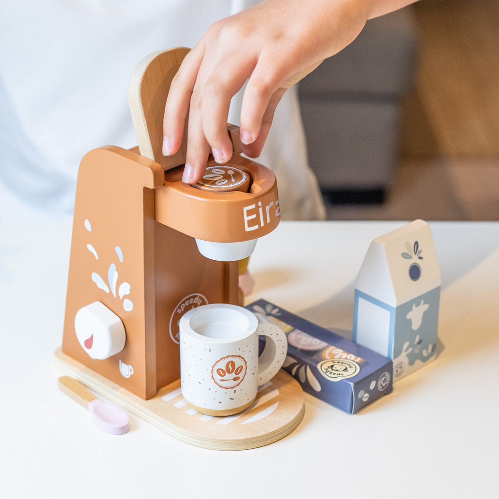 Personalized Toy Coffee Machine for Kids - Pretend Play Barista Set, Perfect for Imaginative Play & Birthday Gifts - Play Kitchen Accessories for Toddlers & Children