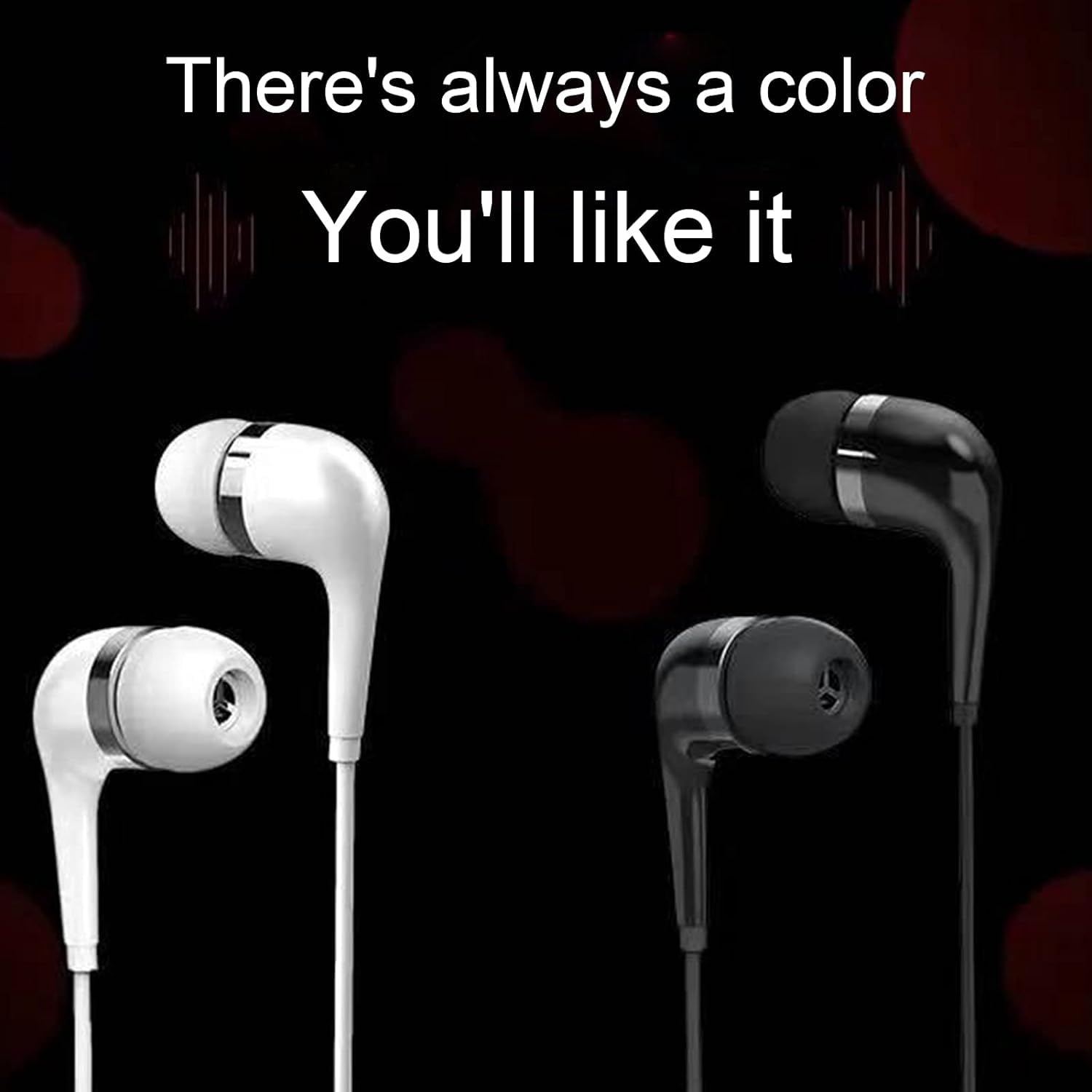 Black Wired Earbuds with Noise Cancellation - 3.5mm Stereo In-Ear Headphones with Mic for School, Gaming, Sports & Music | Perfect for Running, Workouts & Commuting | Universal Fit