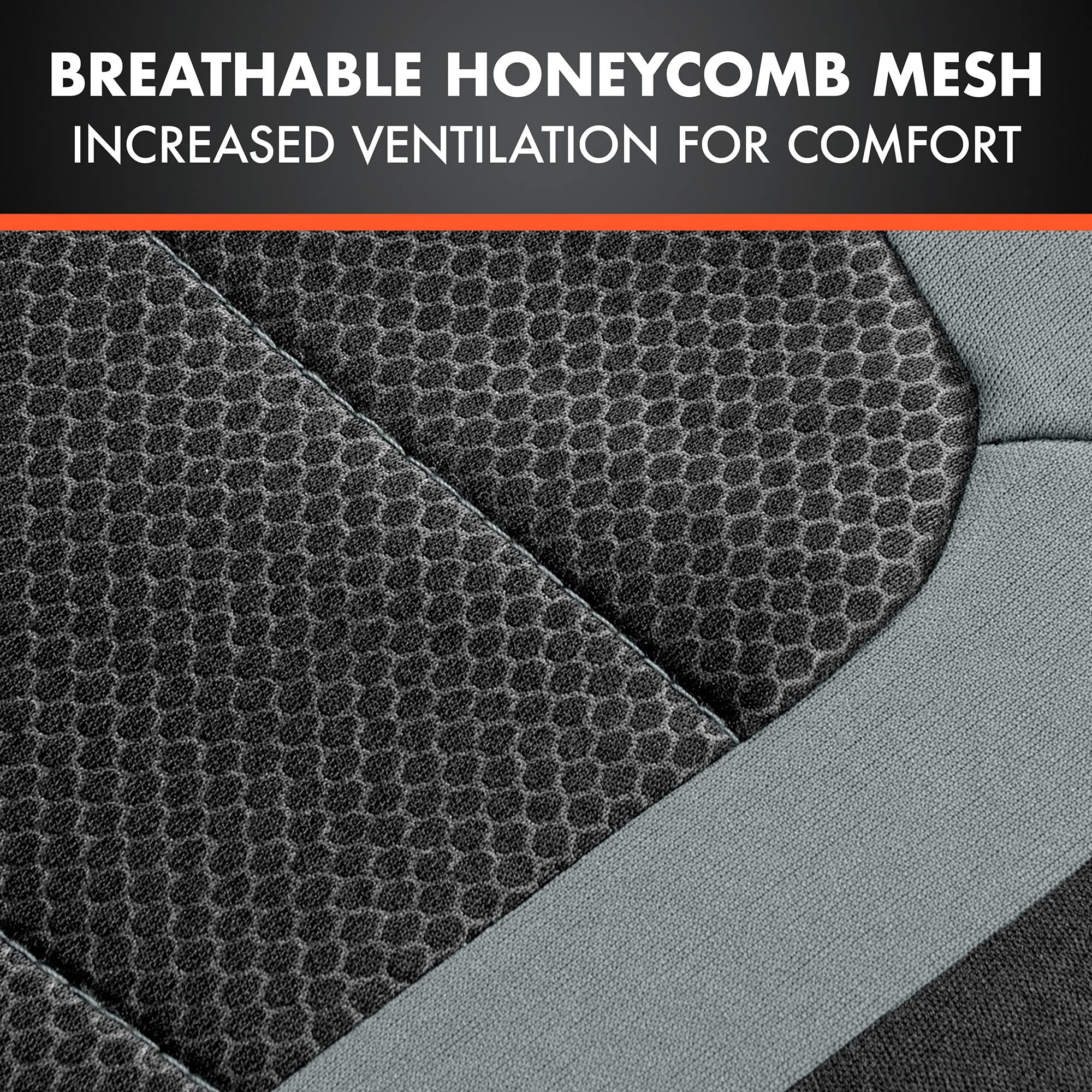 BDK carXS FreshMesh Car Seat Covers Full Set - Breathable Mesh Front Seat Covers with Split Bench Back Seat Protector, Universal Fit for Cars Trucks Vans & SUVs - Perfect for Road Trips, Commuting & Pet Protection