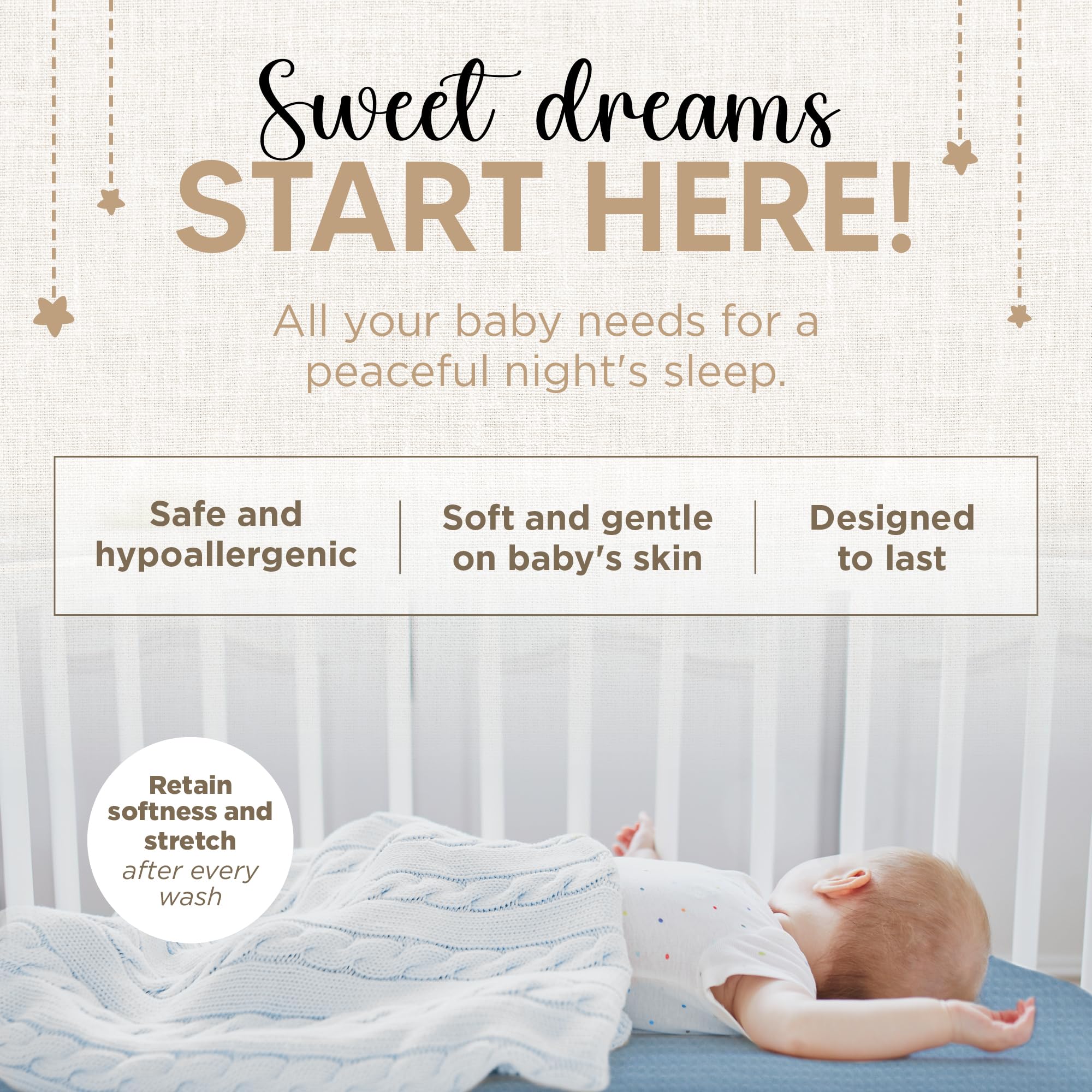 Organic Crib Sheets 100% Muslin Cotton for Boys & Girls - Super Soft & Breathable Fitted Crib Sheets for Standard Crib & Toddler Mattress (52