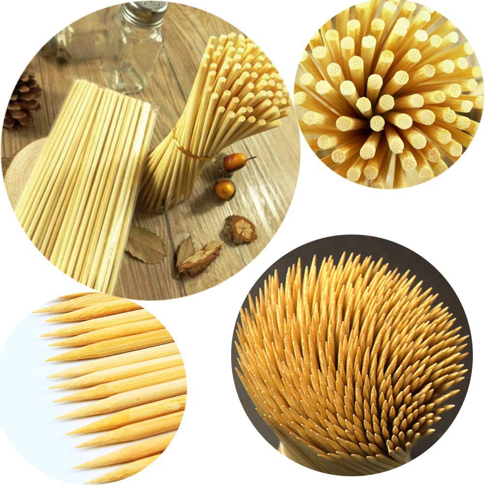 Natural Wooden Candy Apple Skewer Sticks - 6mm x 5.25 Inch Semi-Pointed BBQ Sticks for Caramel Apples, Cotton Candy, Rock Candy, Lollipops & Corn Dogs - Perfect for Halloween Treats, Party Snacks & Summer Barbecues