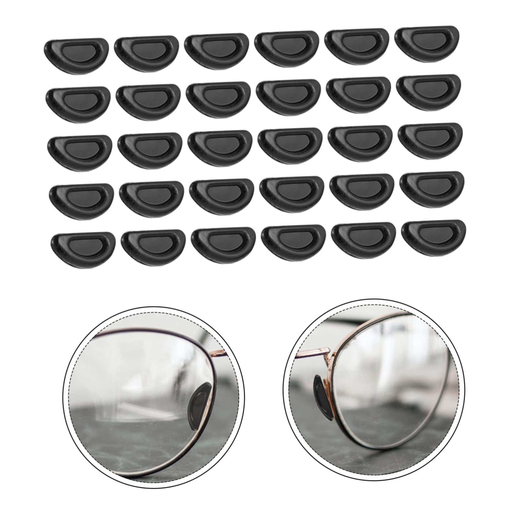 SOLUSTRE 75 Pairs Soft Silicone Glasses Nose Pads Replacement Kit - Black Comfortable Nose Pads for Eyeglasses Repair & Accessories - Perfect for Reading Glasses, Sunglasses & Computer Glasses