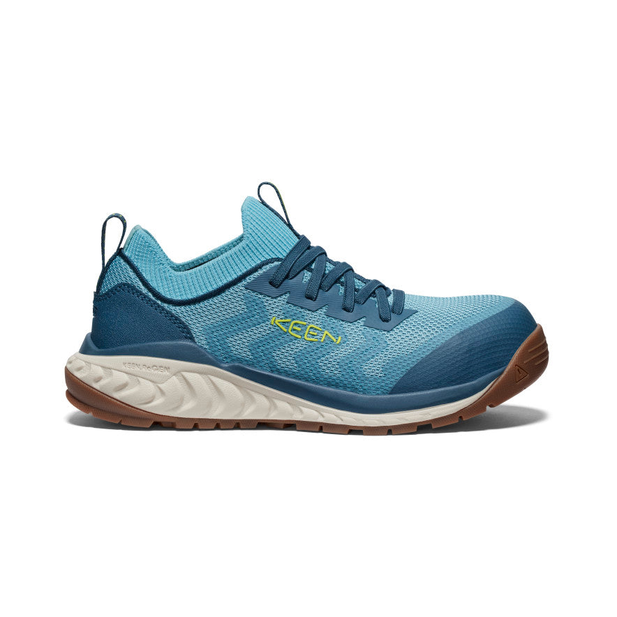 Women's Arvada Shift Work Sneaker - Carbon Toe Safety Shoes for Women | Comfortable Slip Resistant Work Shoes for Nurses, Waitresses & Healthcare Workers | Reef Waters/Legion Blue